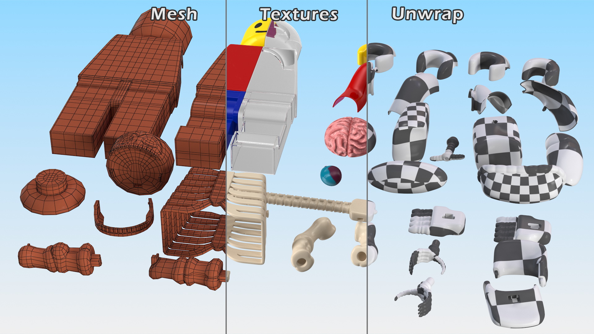 Anatomical LEGO Man Details 3D