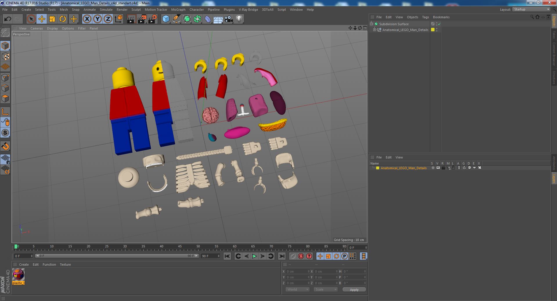 Anatomical LEGO Man Details 3D