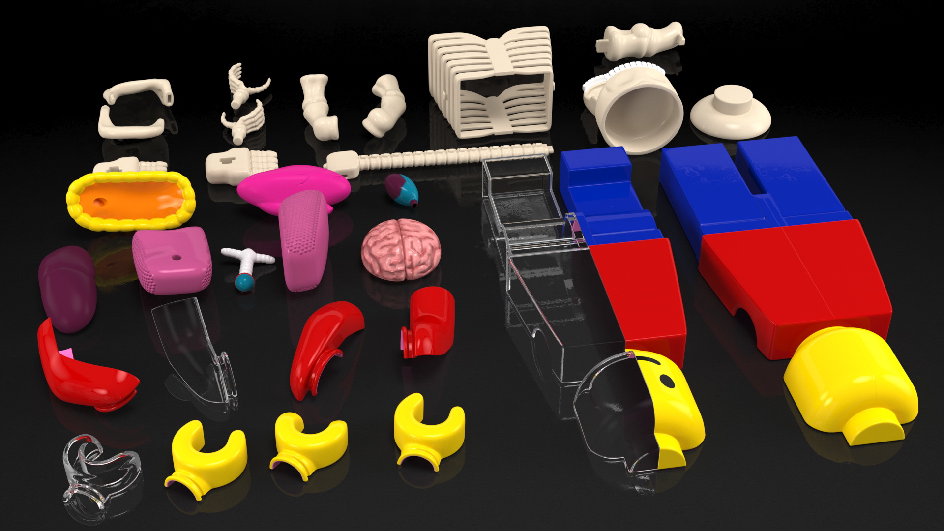 Anatomical LEGO Man Details 3D