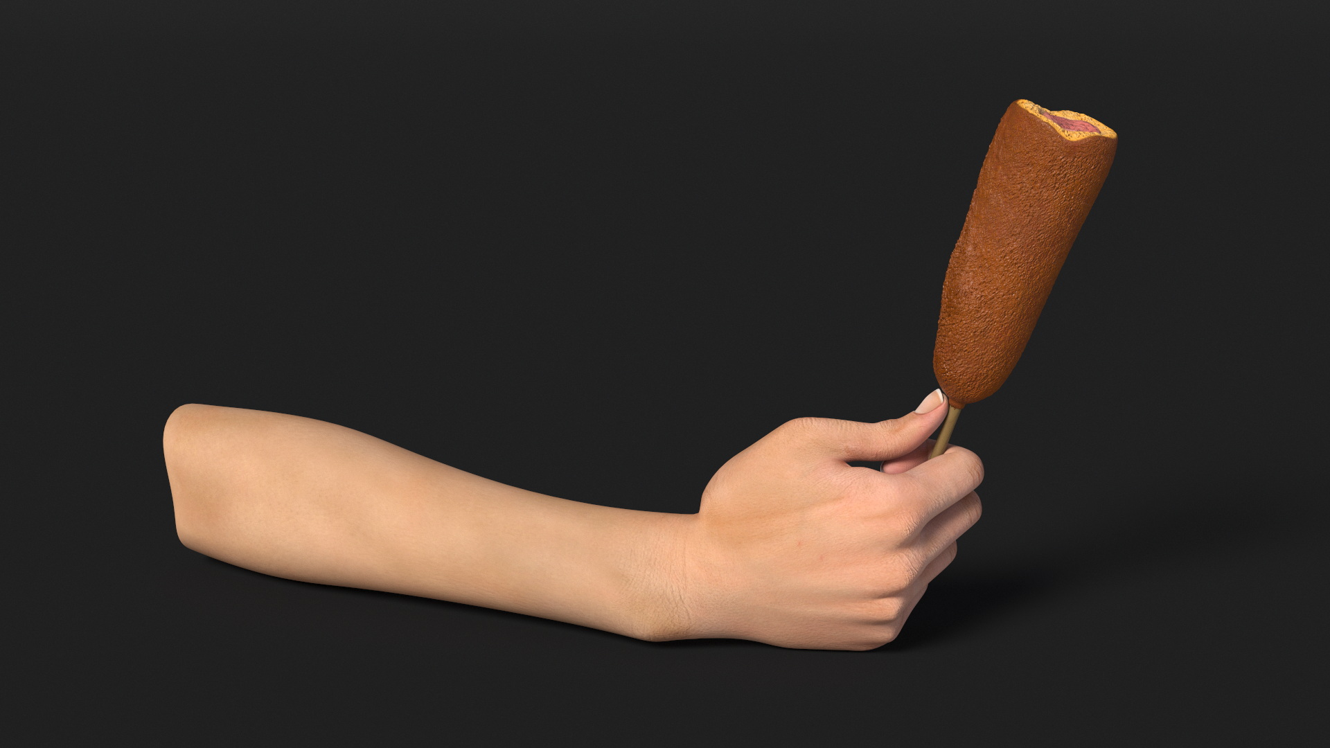 3D Corn Dog in Hand