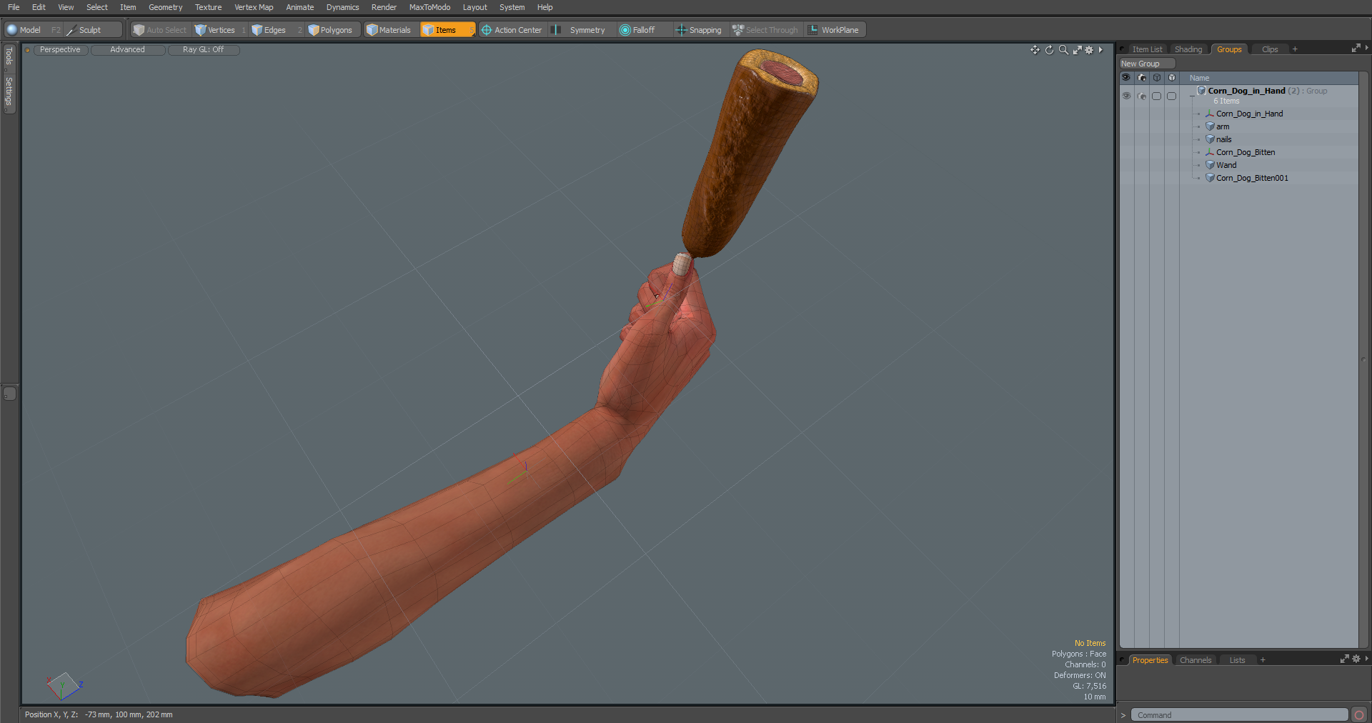 3D Corn Dog in Hand