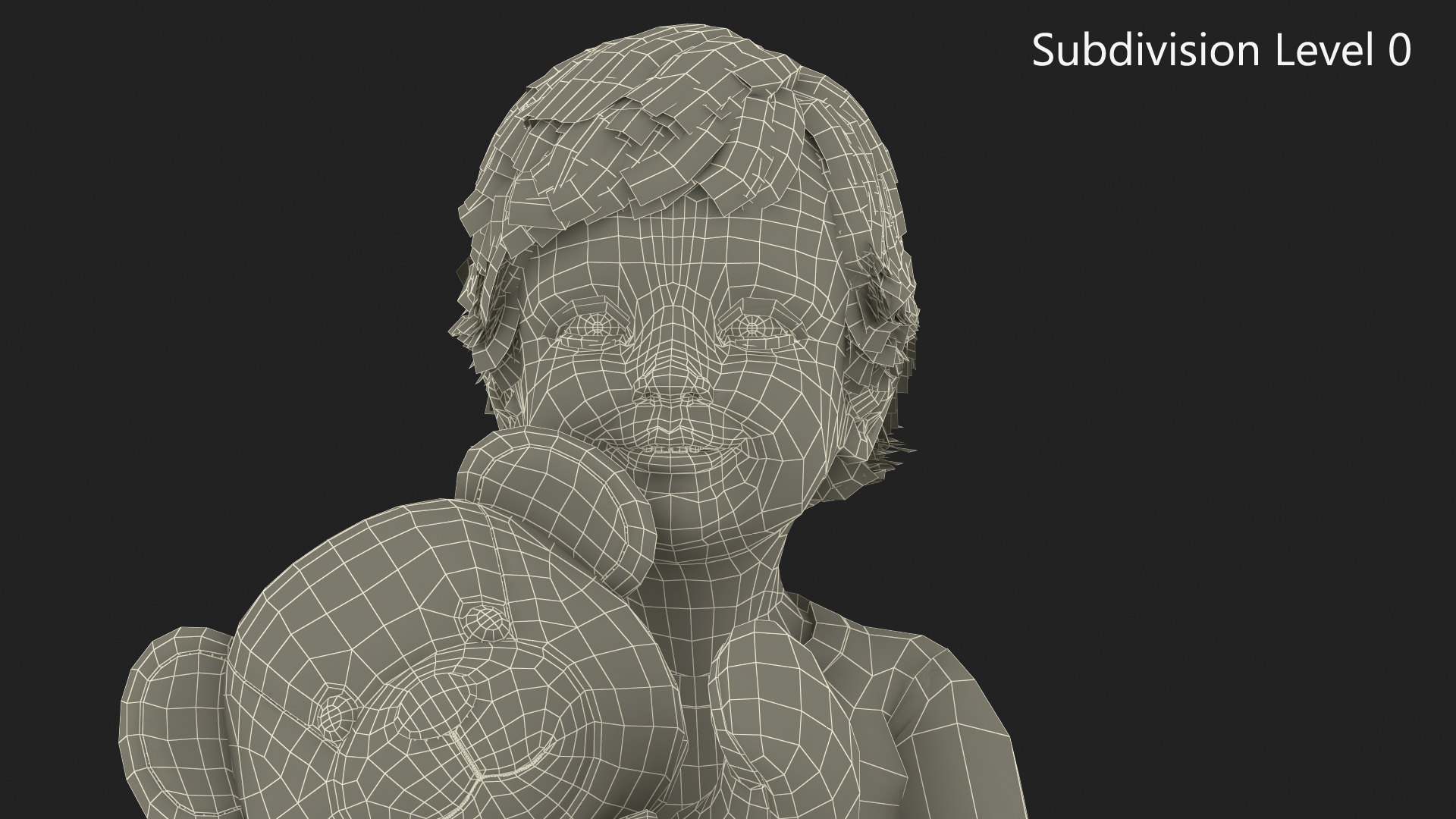 3D Toddler with Stuffed Teddy Bear