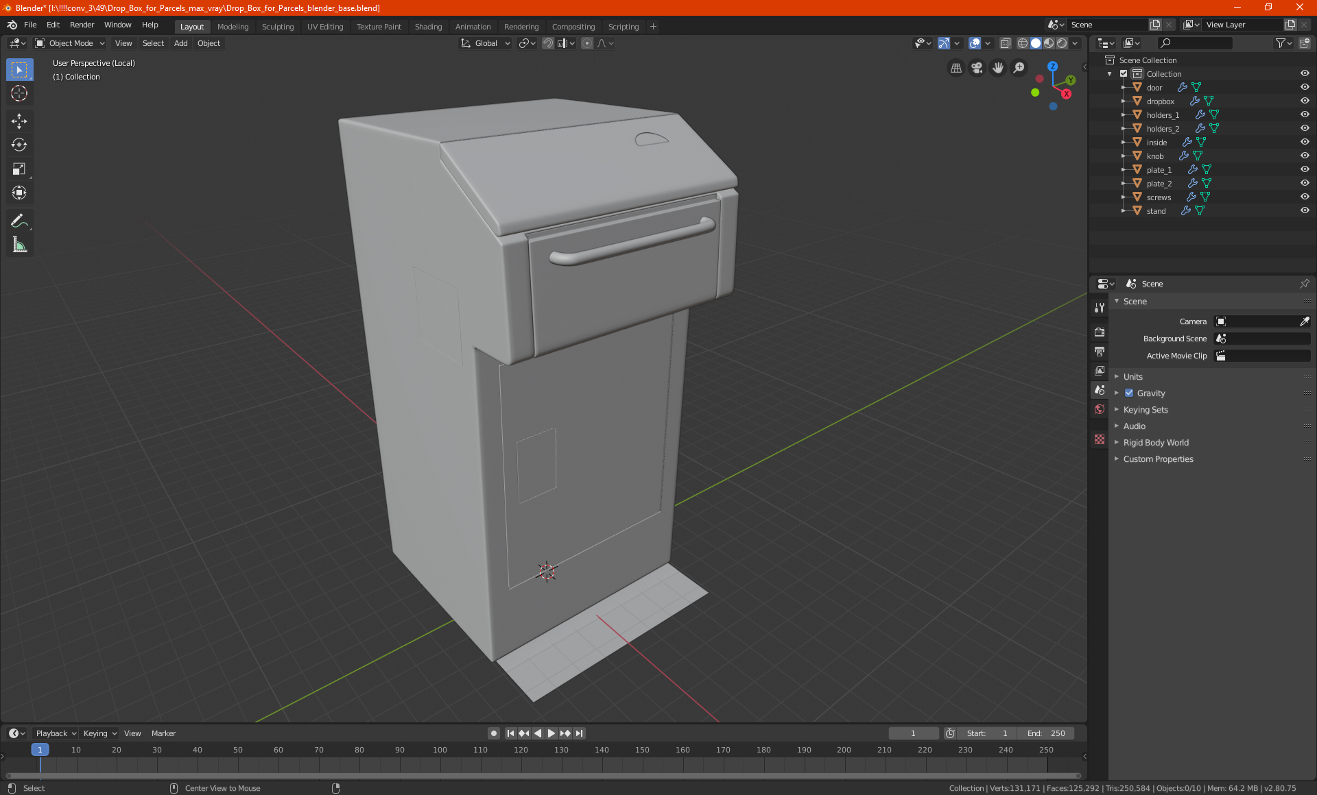 3D model Drop Box for Parcels