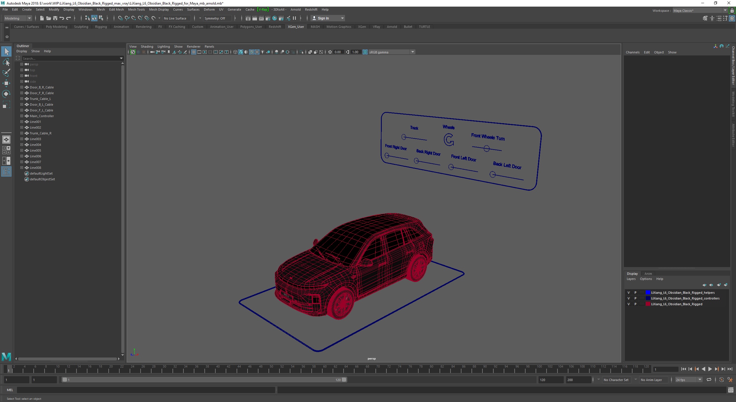 3D LiXiang L6 Obsidian Black Rigged for Maya