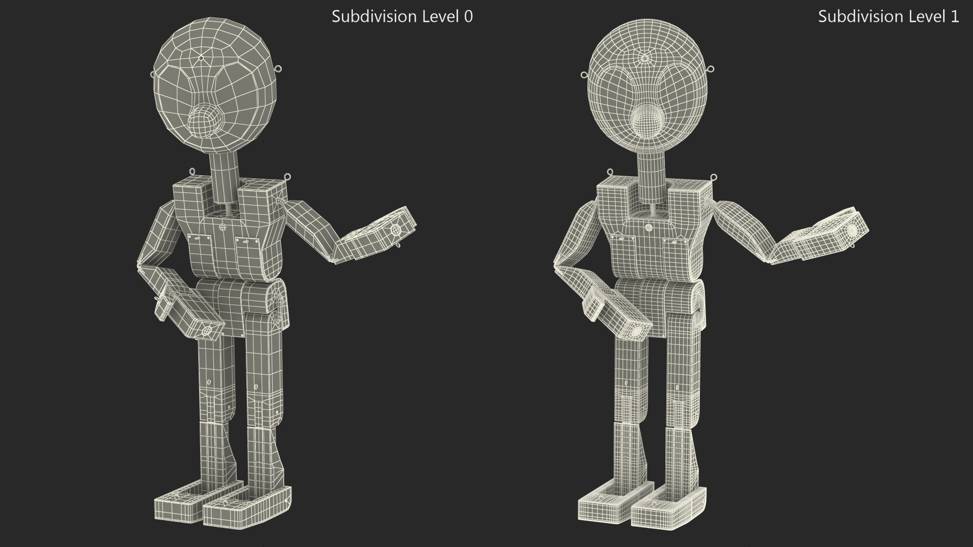 Colored Wooden Man Shows 3D model