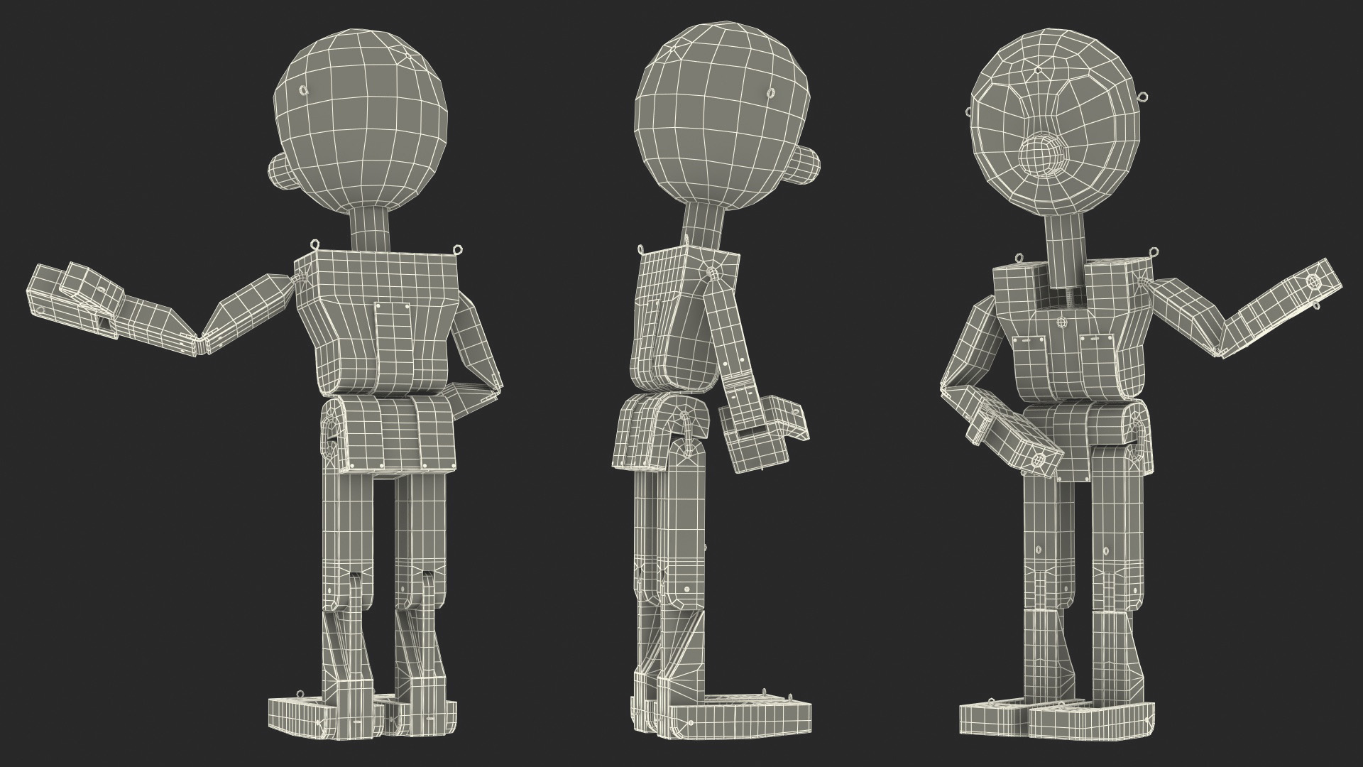 Colored Wooden Man Shows 3D model