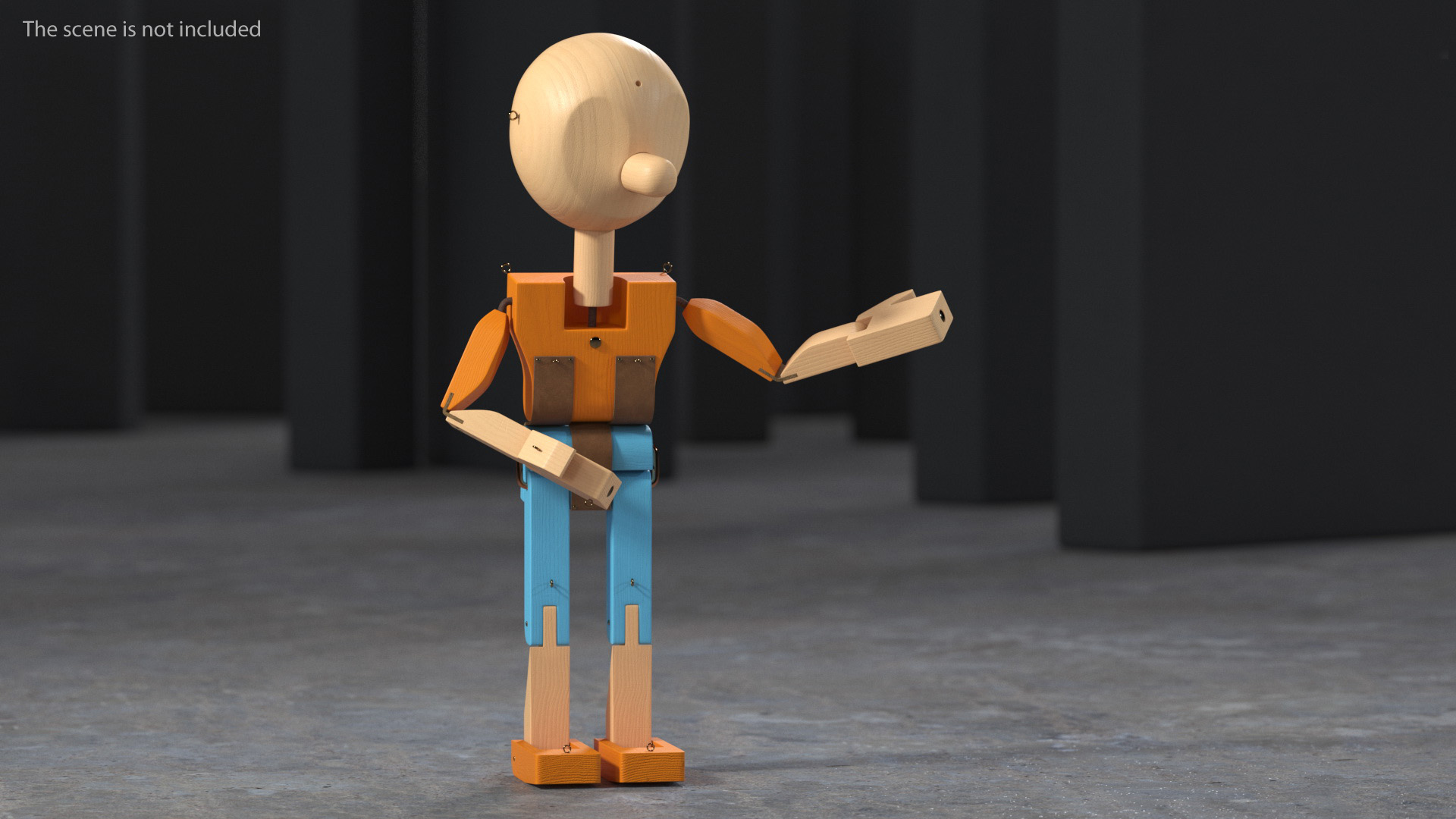 Colored Wooden Man Shows 3D model