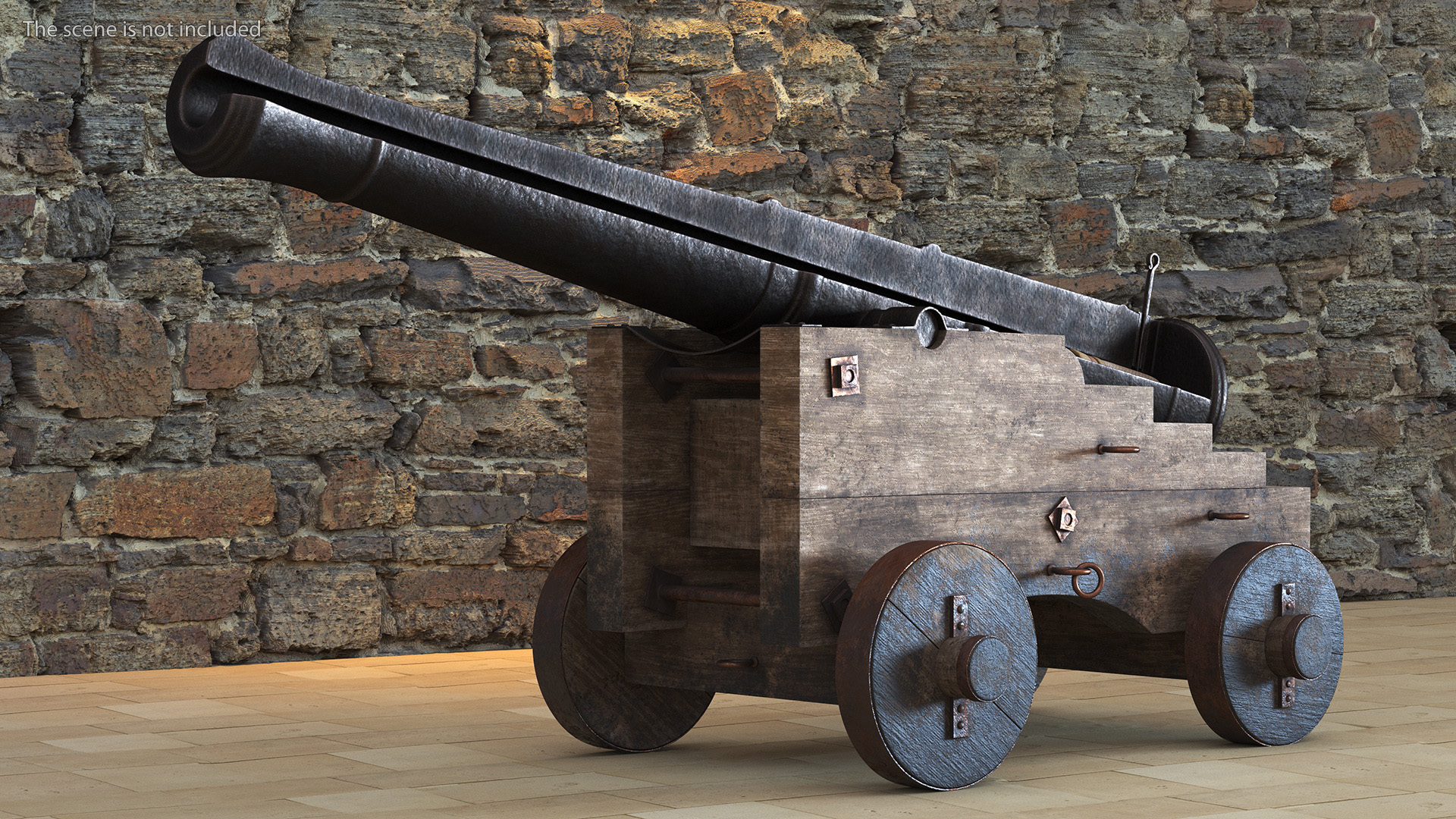3D model Antique Cannon in the Cut