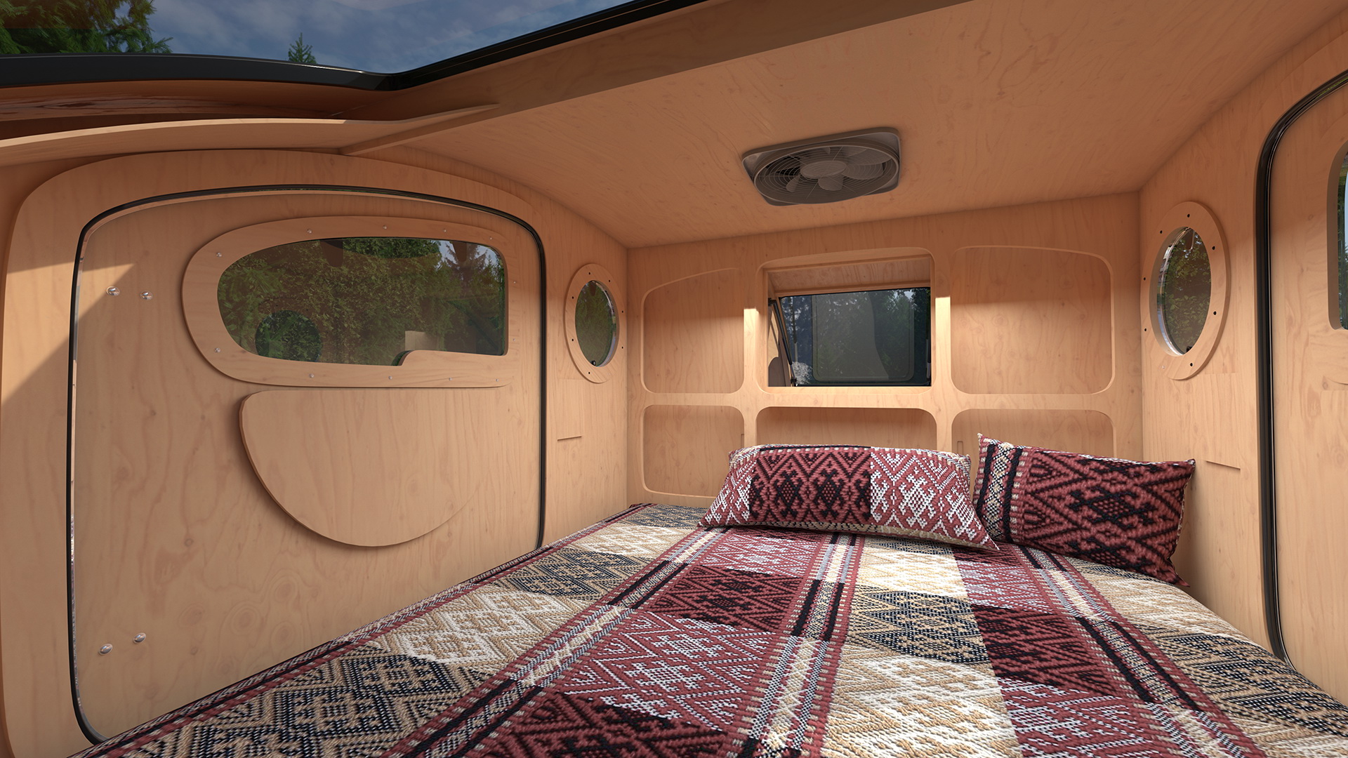 3D Teardrop Camping Trailer Rigged