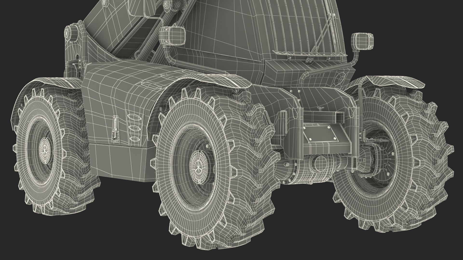Forklift Truck JCB 535 with Pallet and Boxes 3D model