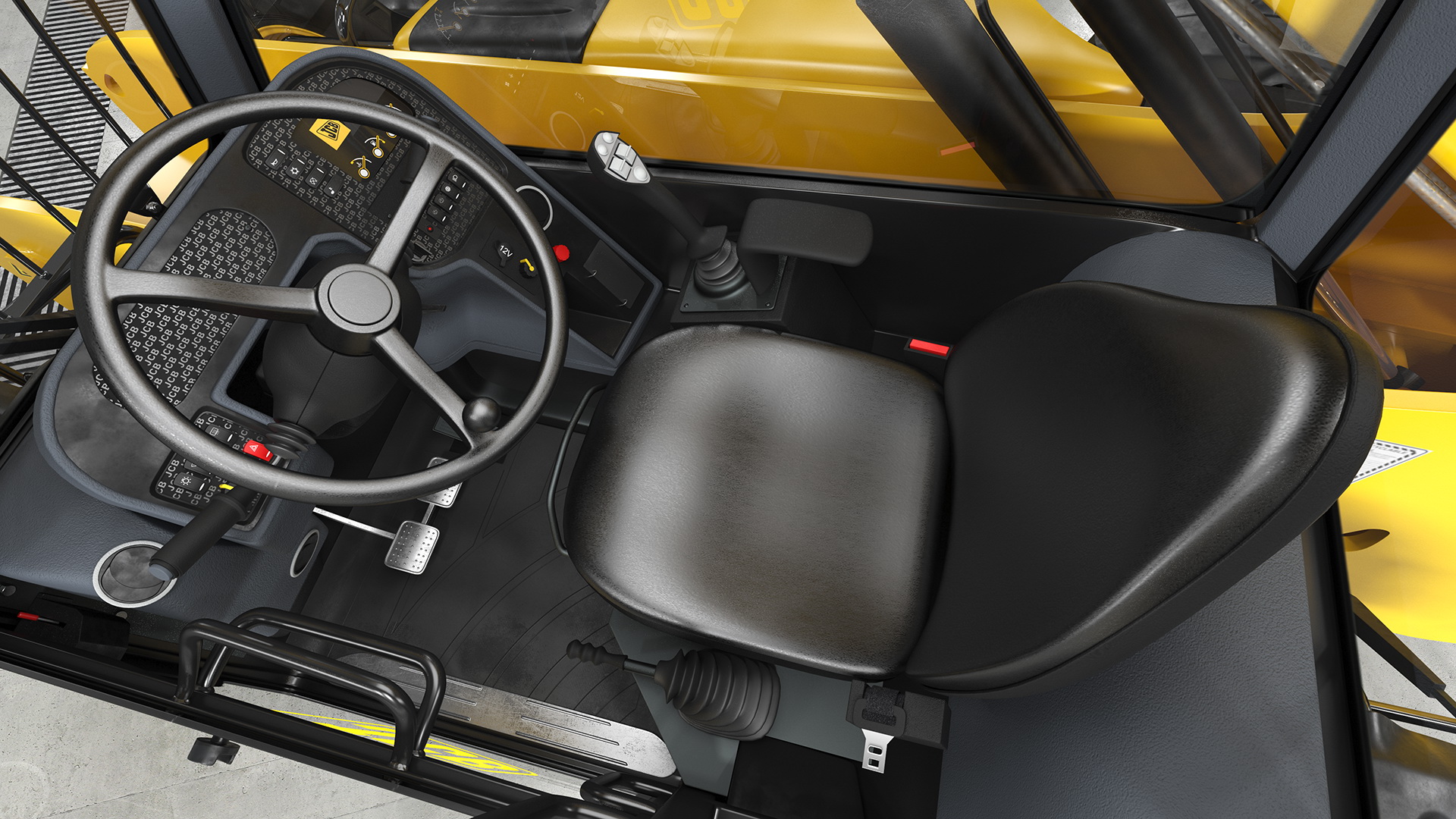 Forklift Truck JCB 535 with Pallet and Boxes 3D model