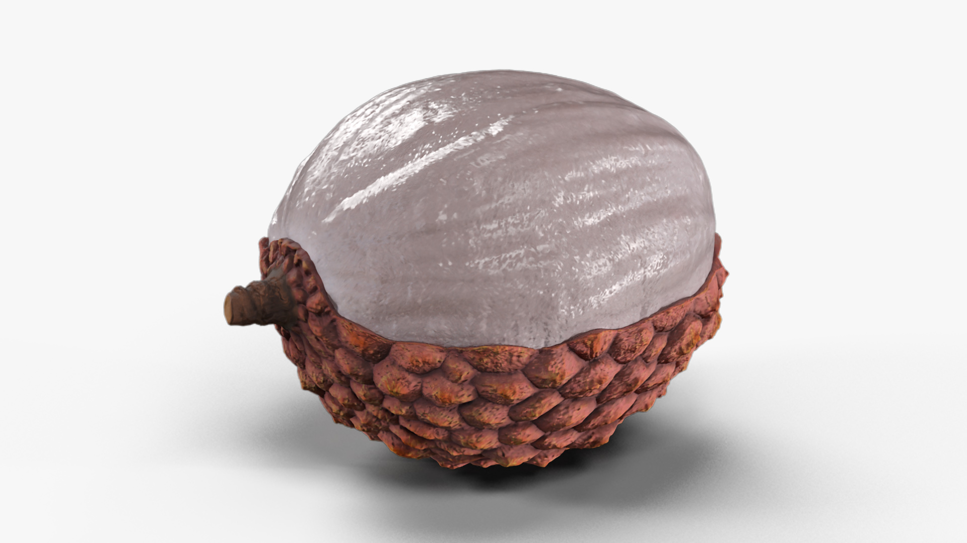 3D Half Peeled Lychee Pink model