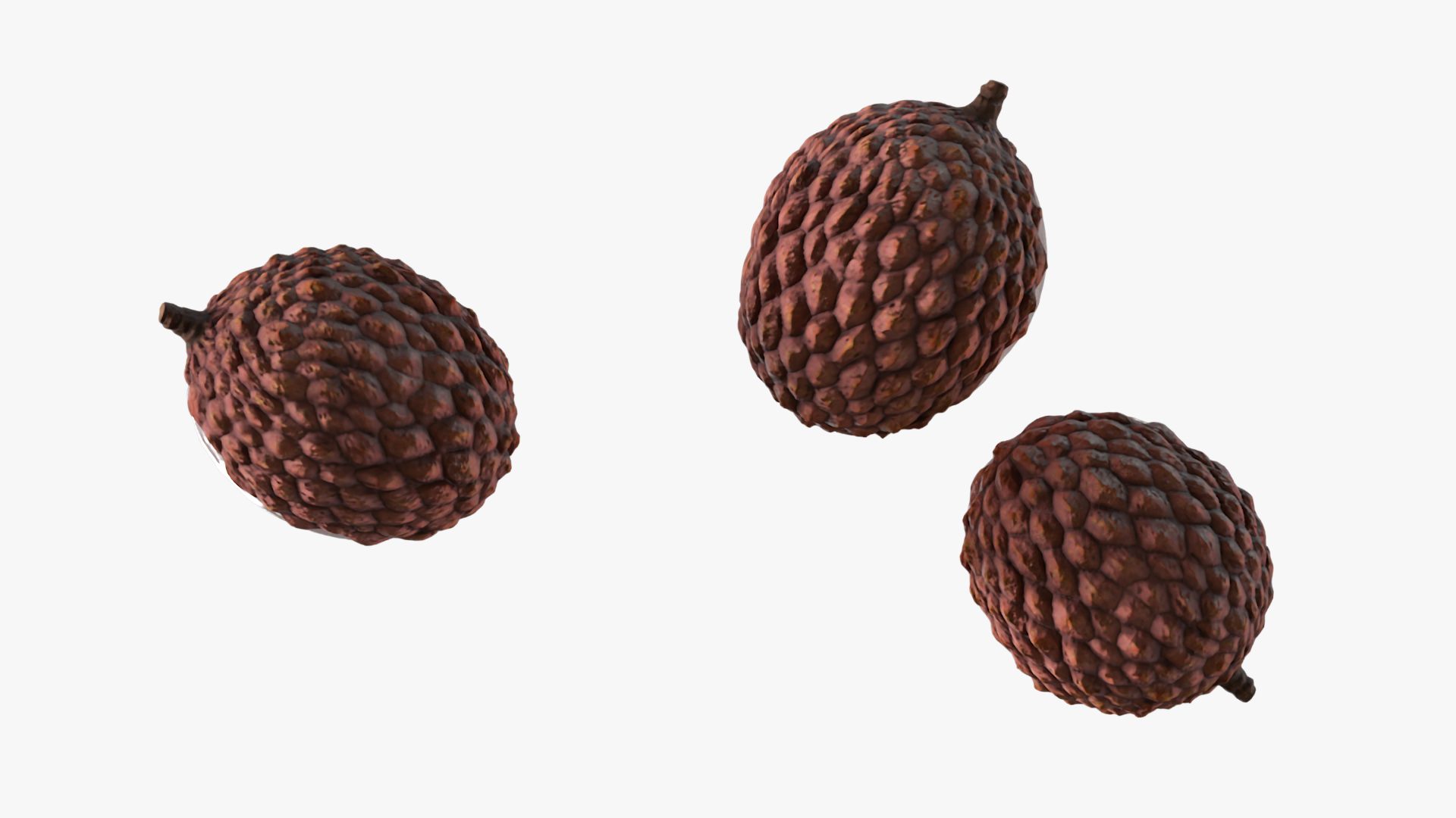 3D Half Peeled Lychee Pink model