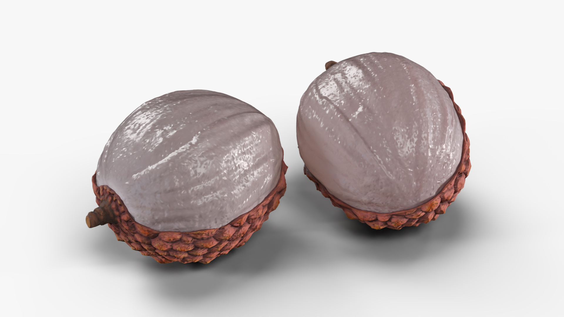 3D Half Peeled Lychee Pink model