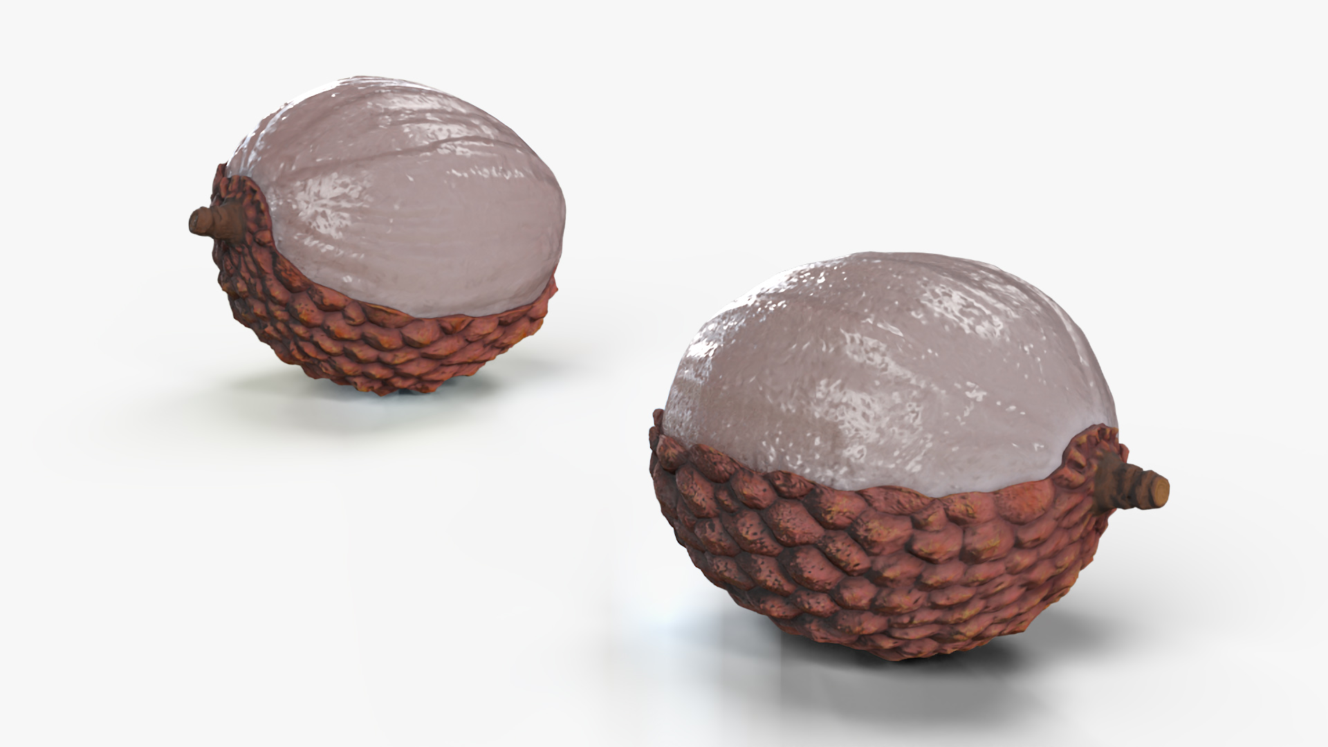3D Half Peeled Lychee Pink model