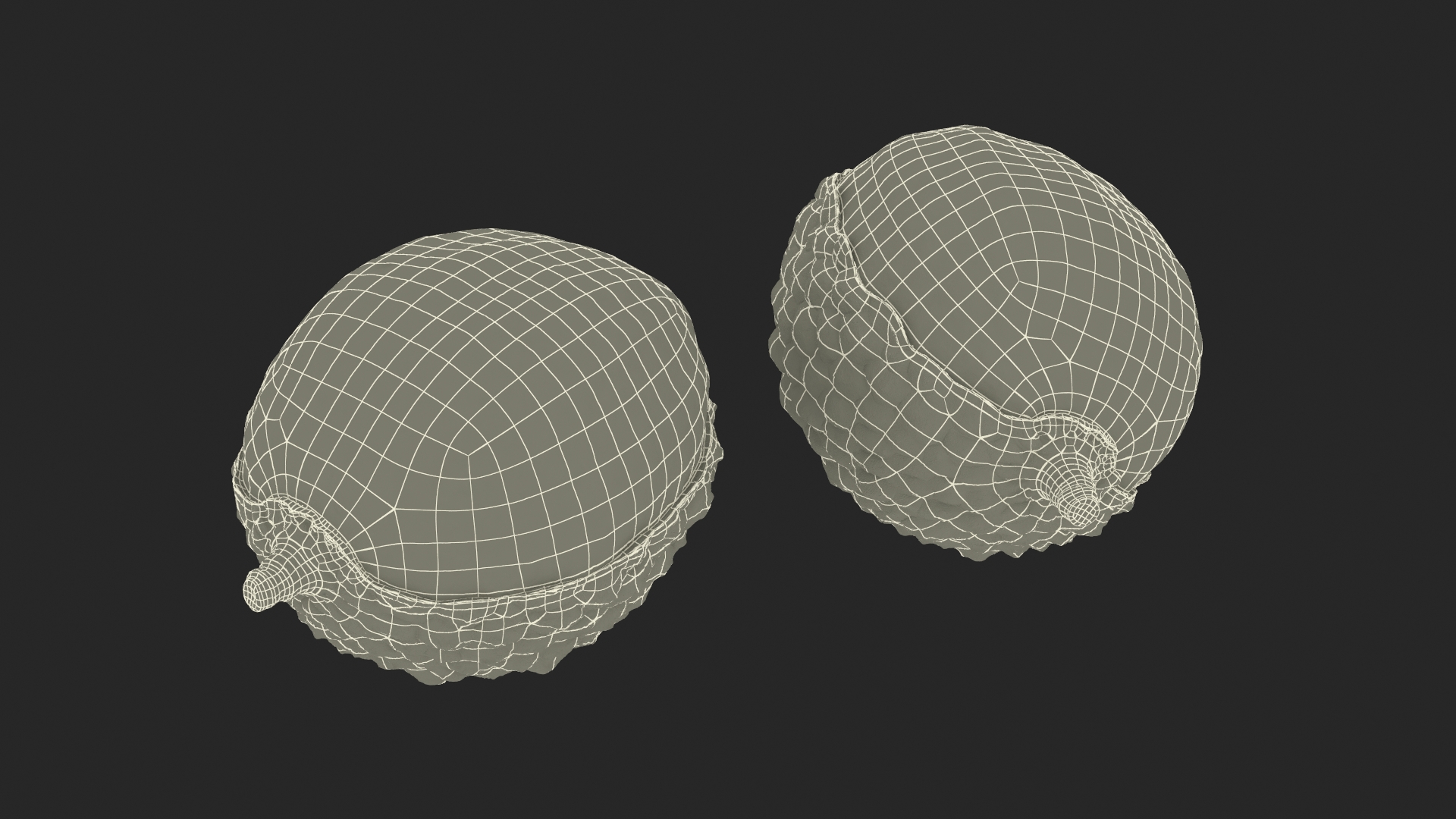 3D Half Peeled Lychee Pink model