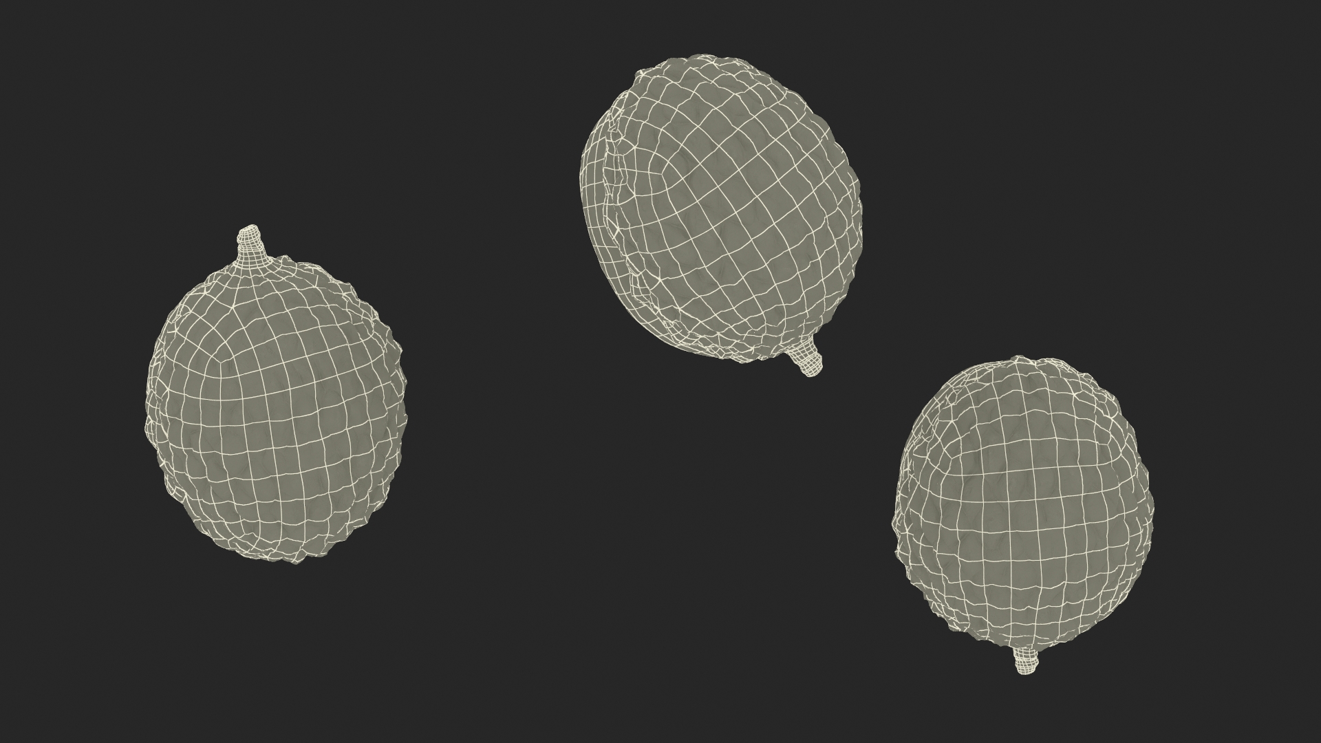 3D Half Peeled Lychee Pink model