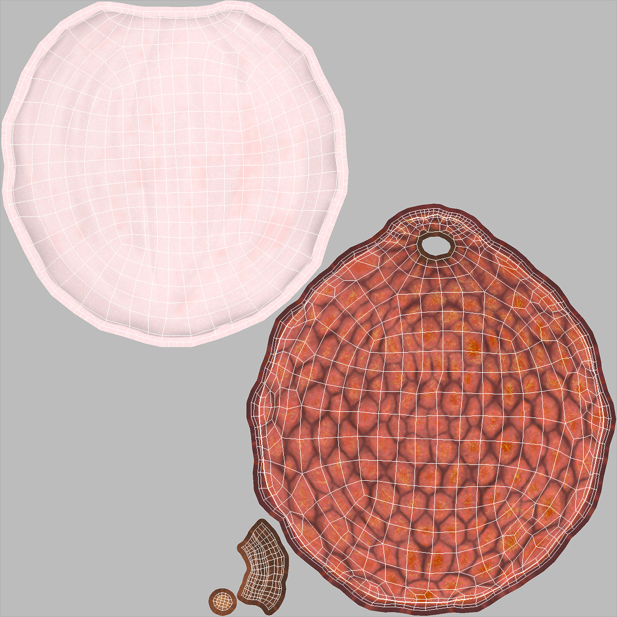 3D Half Peeled Lychee Pink model