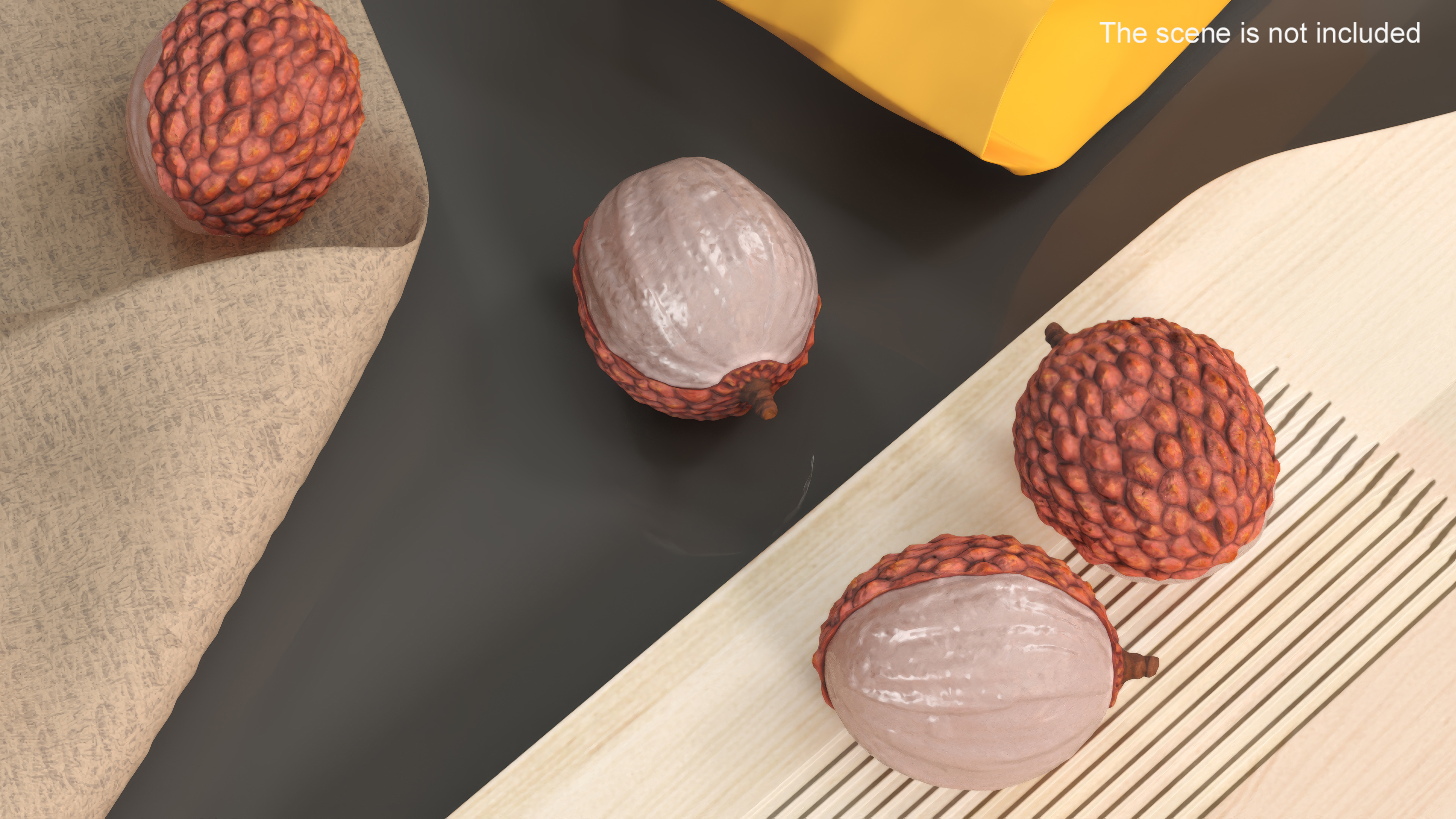 3D Half Peeled Lychee Pink model