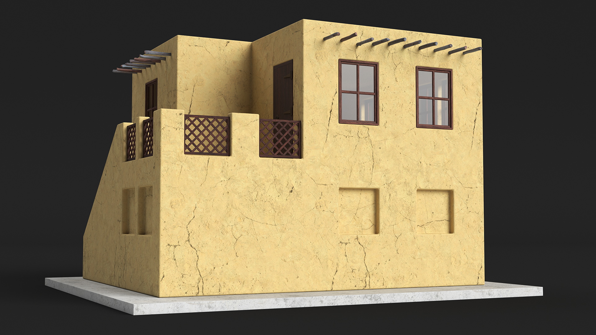 Arabian Style House with Staircase 3D model