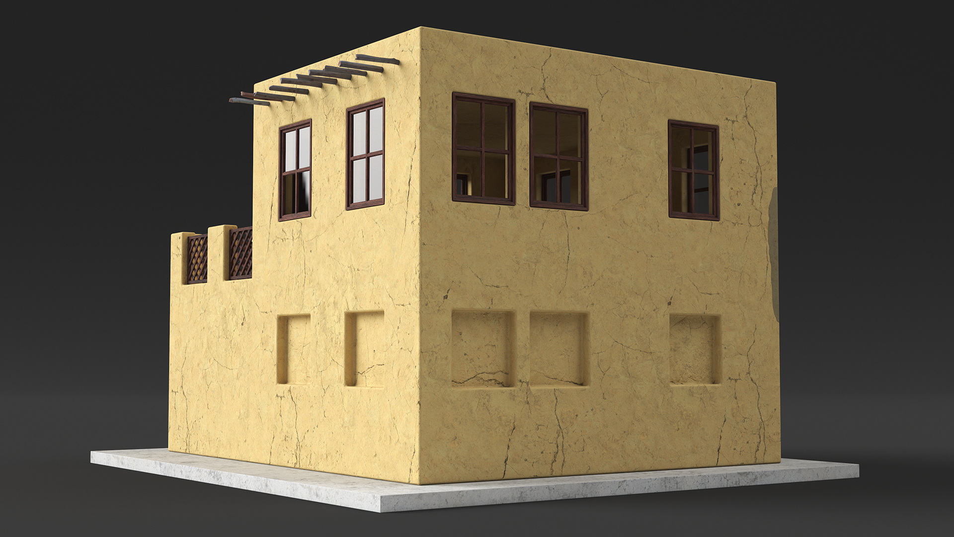 Arabian Style House with Staircase 3D model