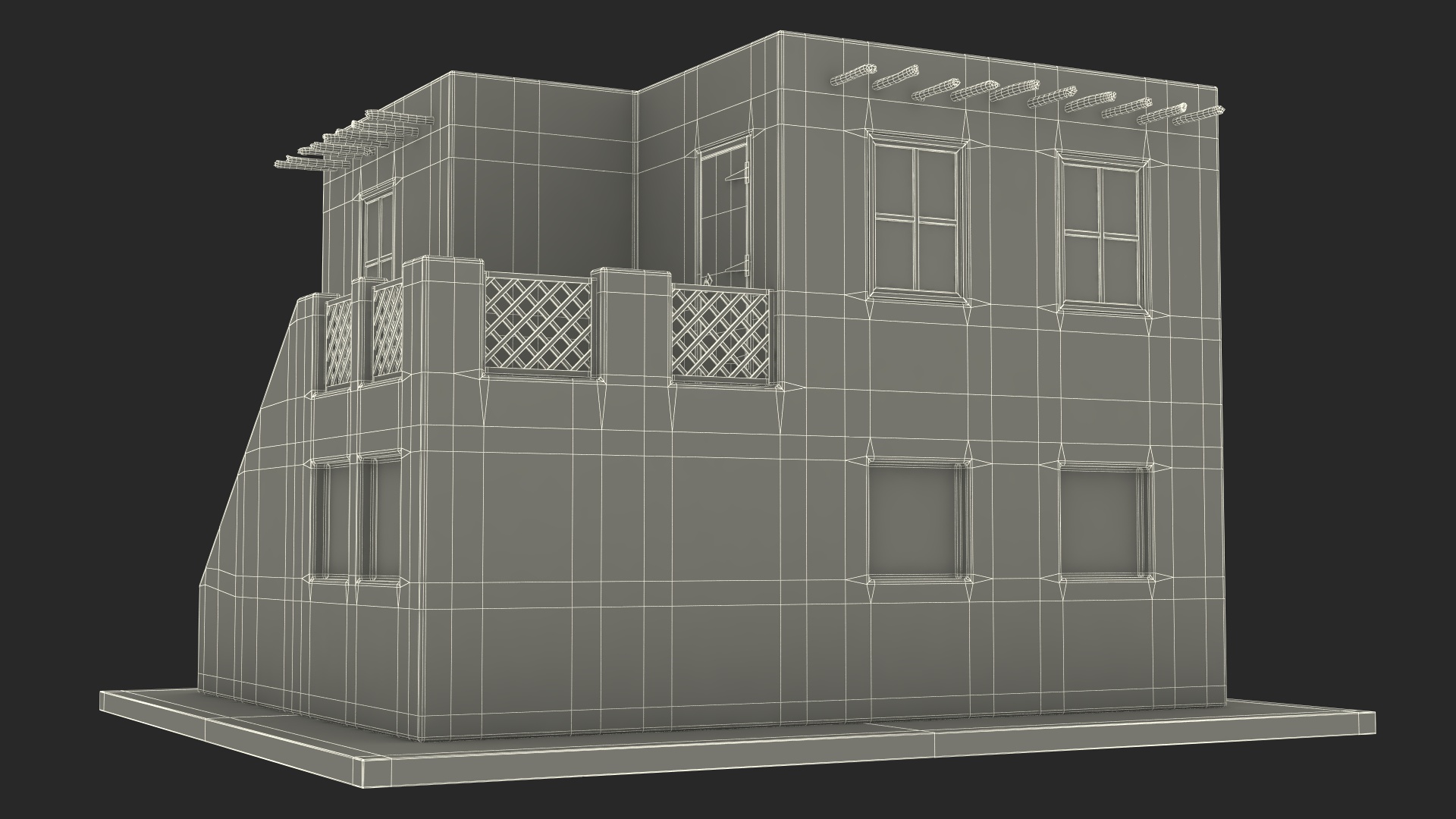 Arabian Style House with Staircase 3D model