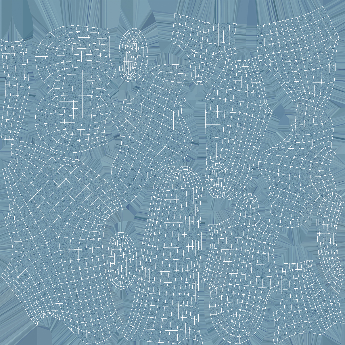 3D Abstract Thinking Figures Trio Blue Stone