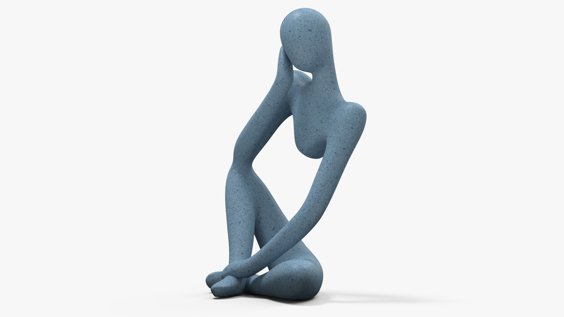 3D Abstract Thinking Figures Trio Blue Stone