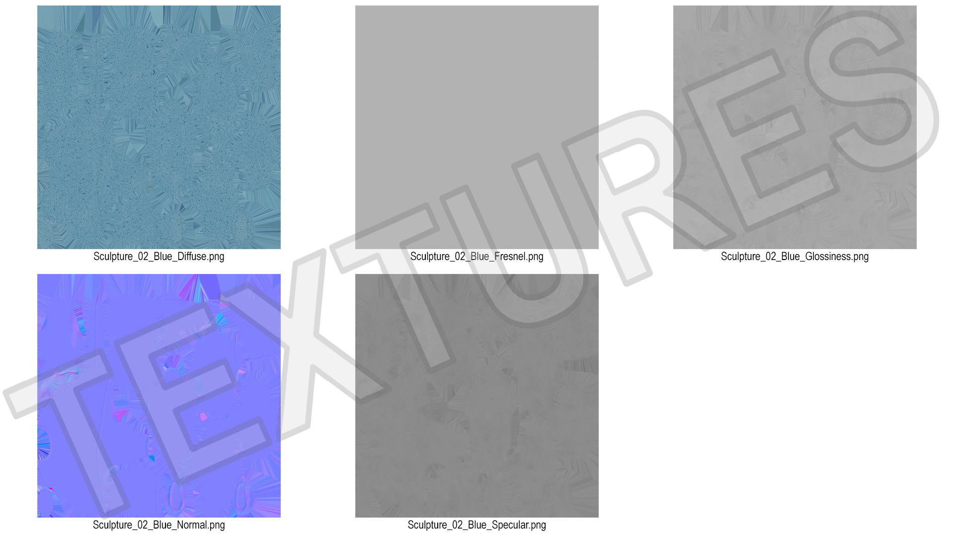 3D Abstract Thinking Figures Trio Blue Stone