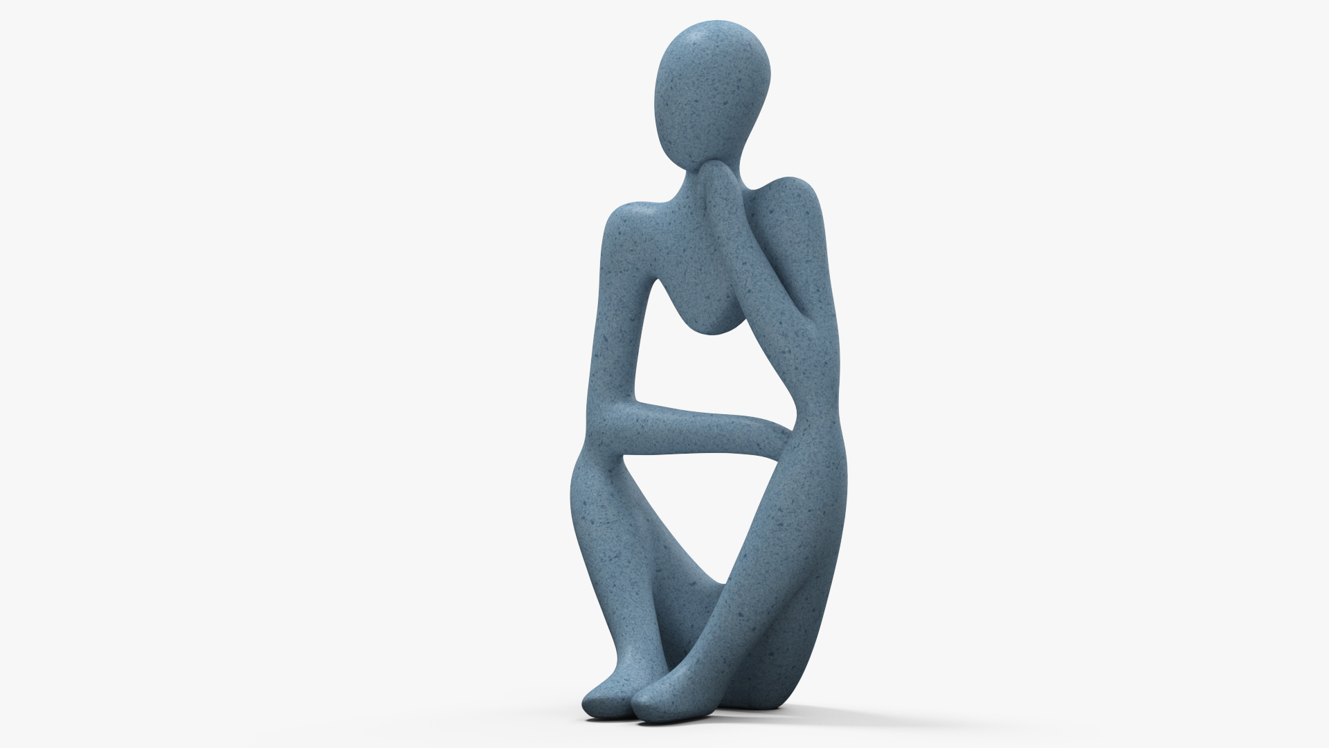 3D Abstract Thinking Figures Trio Blue Stone