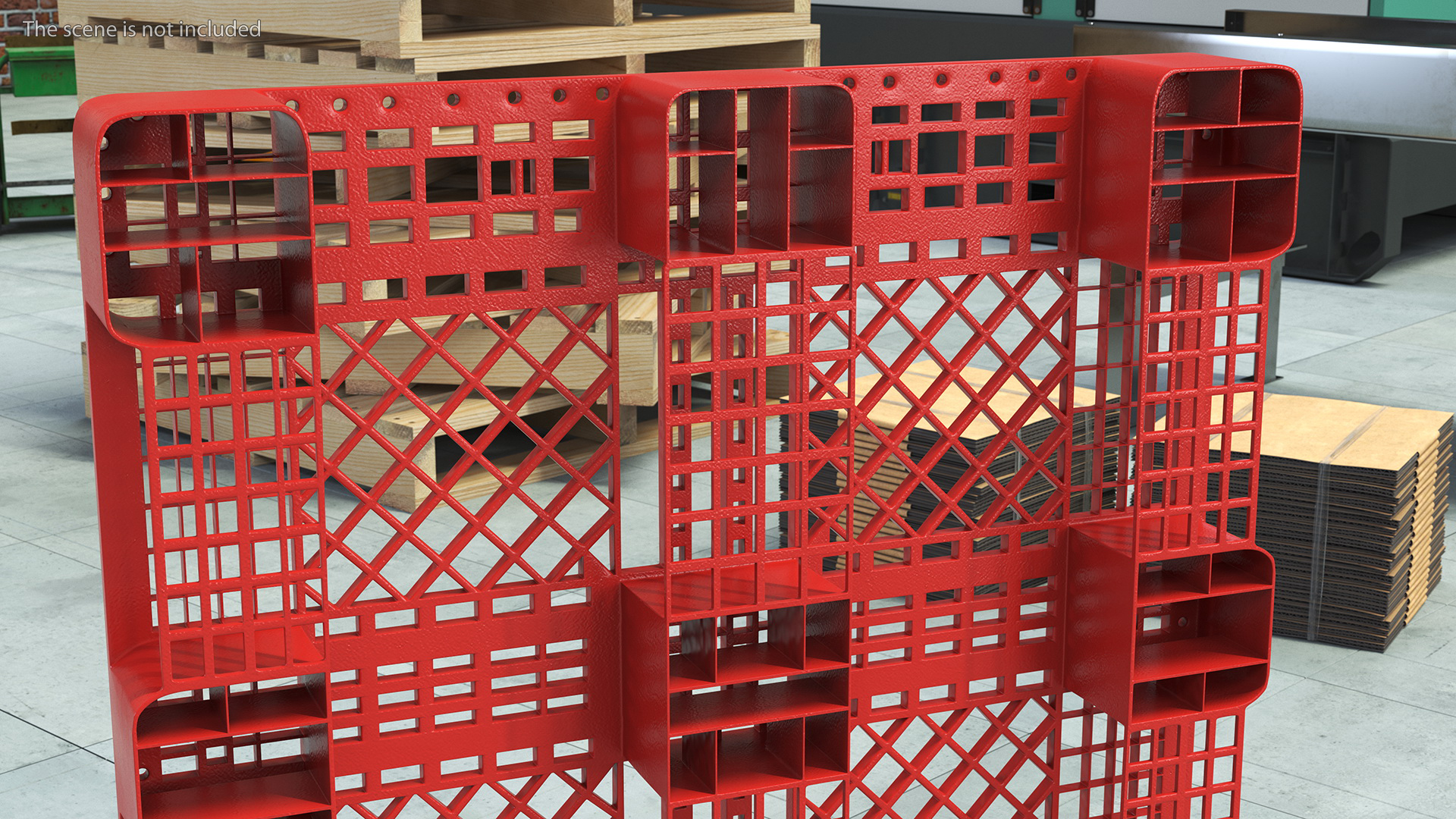 3D Red Plastic Pallet model