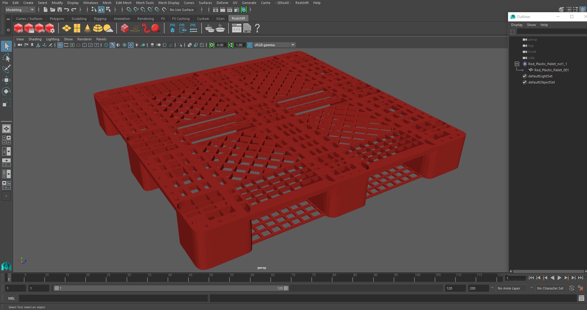 3D Red Plastic Pallet model
