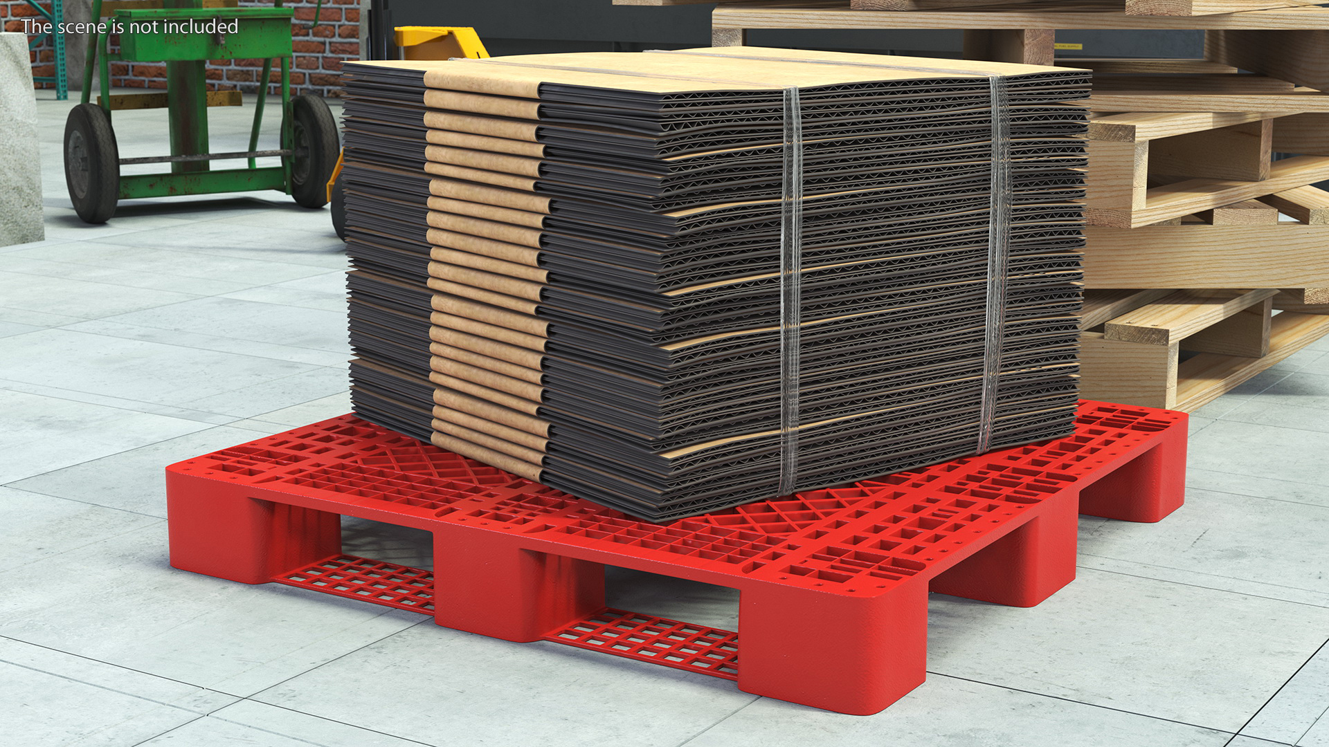 3D Red Plastic Pallet model