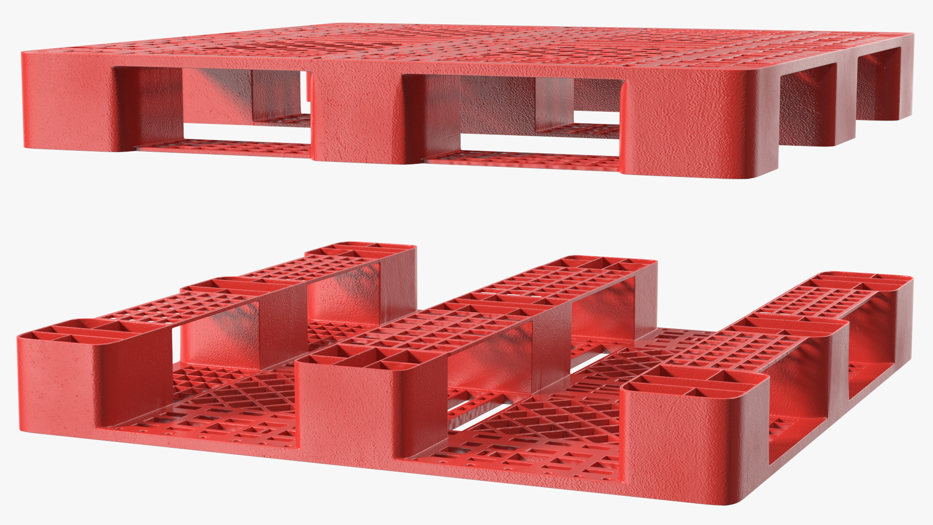 3D Red Plastic Pallet model