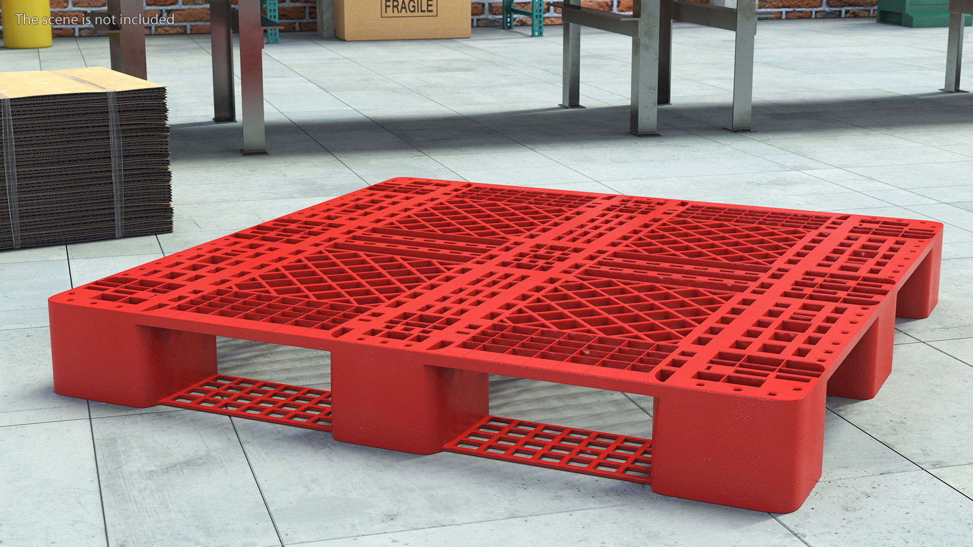 3D Red Plastic Pallet model