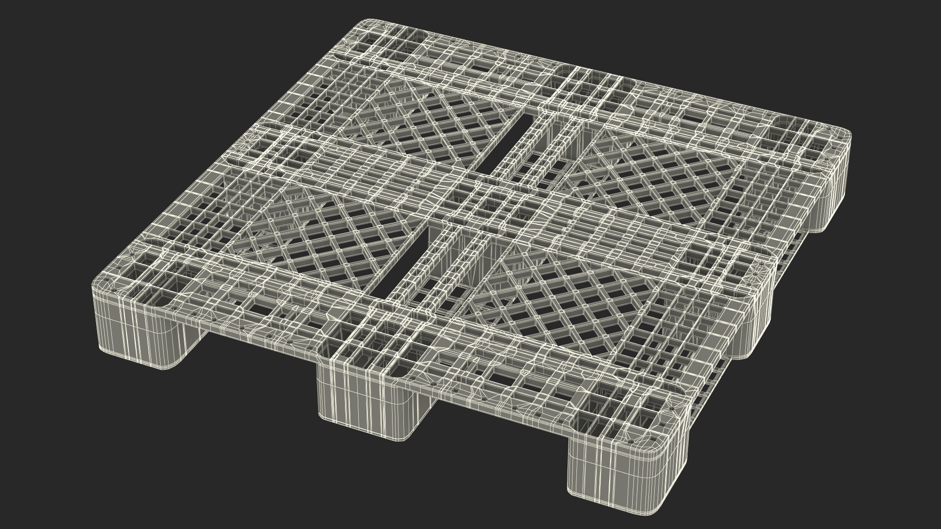 3D Red Plastic Pallet model