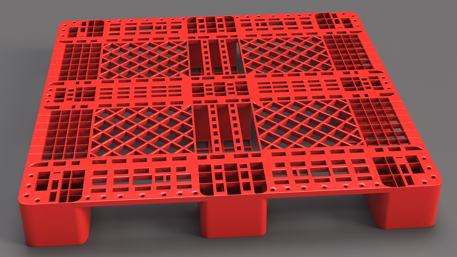 3D Red Plastic Pallet model