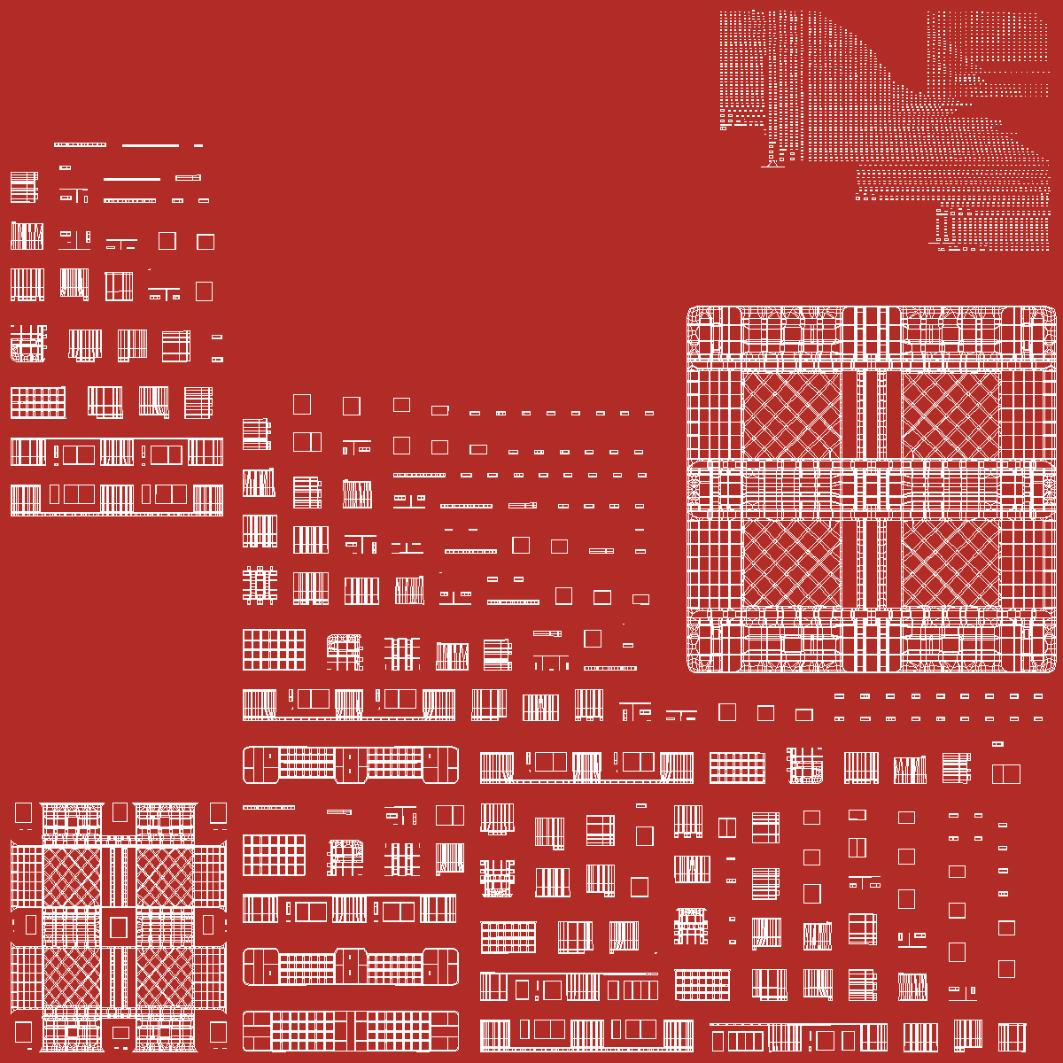 3D Red Plastic Pallet model
