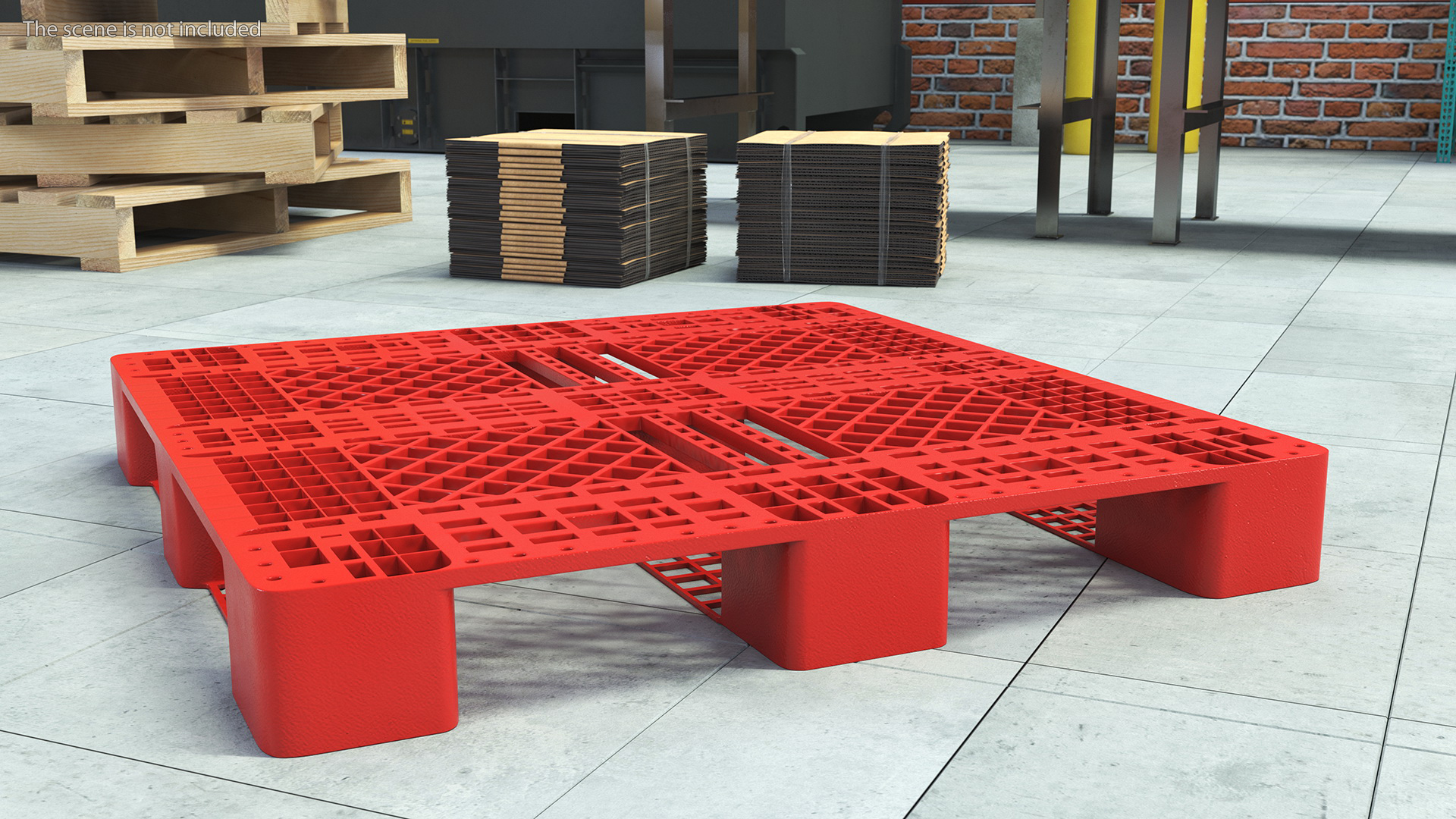 3D Red Plastic Pallet model