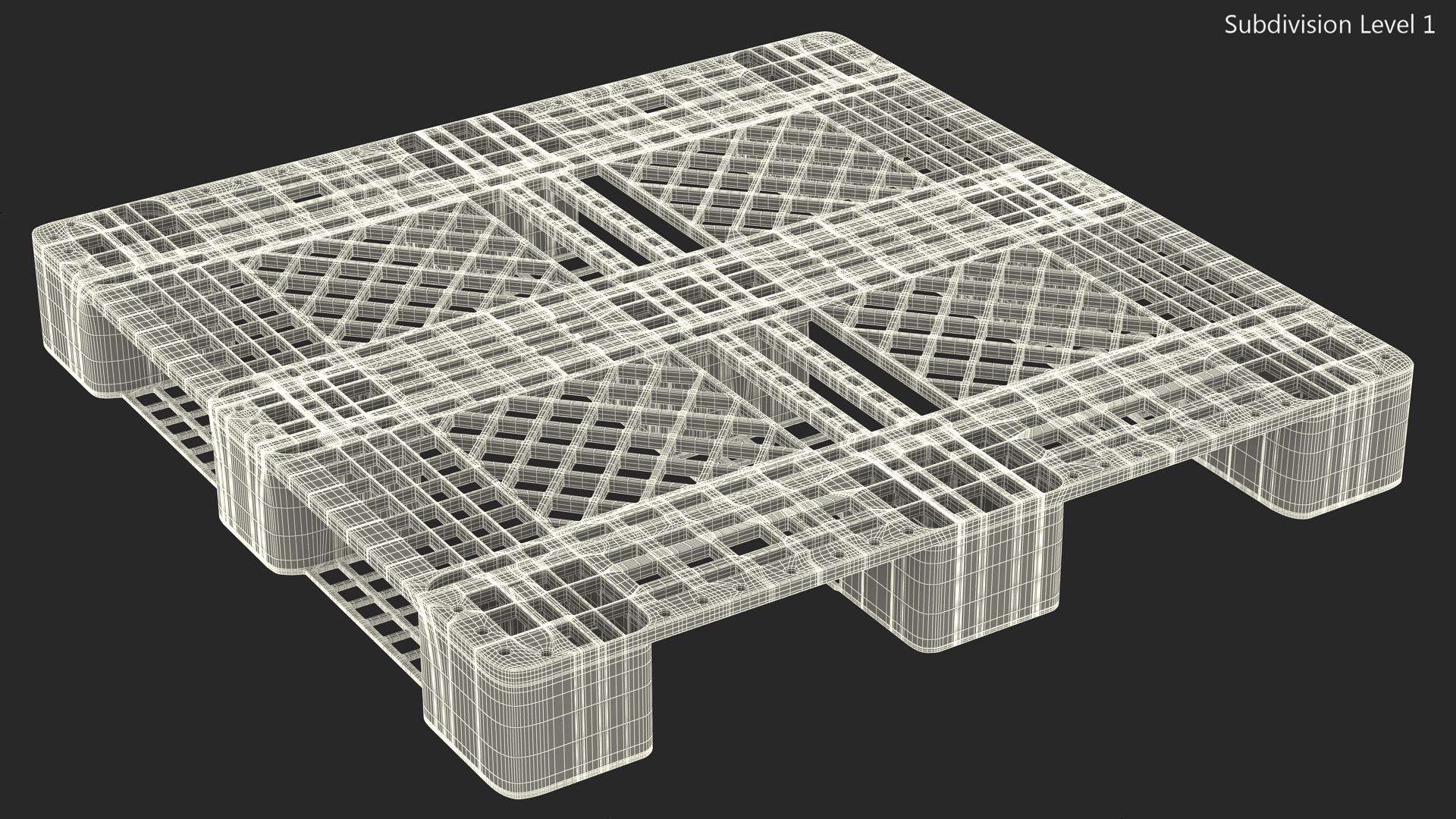 3D Red Plastic Pallet model
