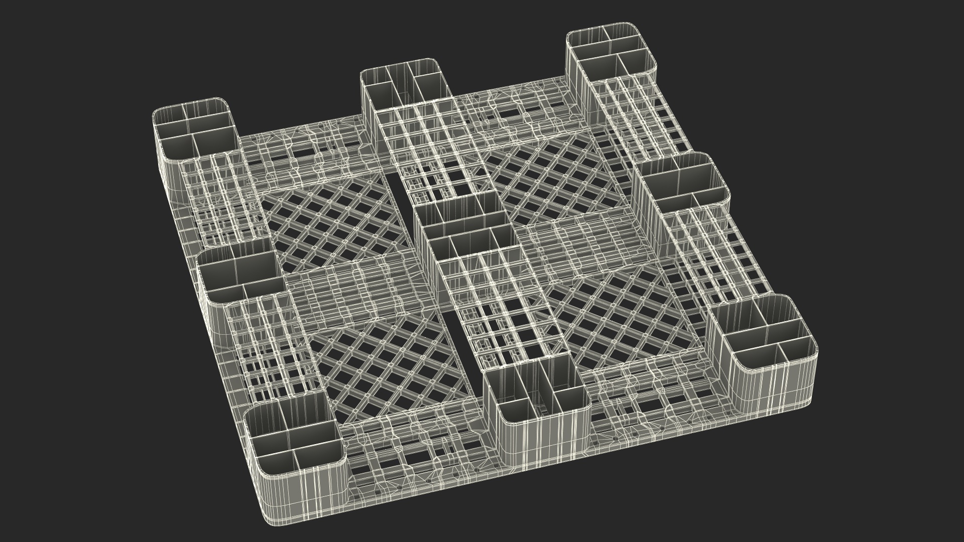 3D Red Plastic Pallet model