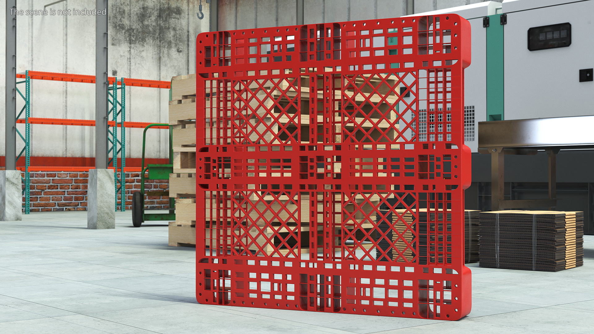 3D Red Plastic Pallet model