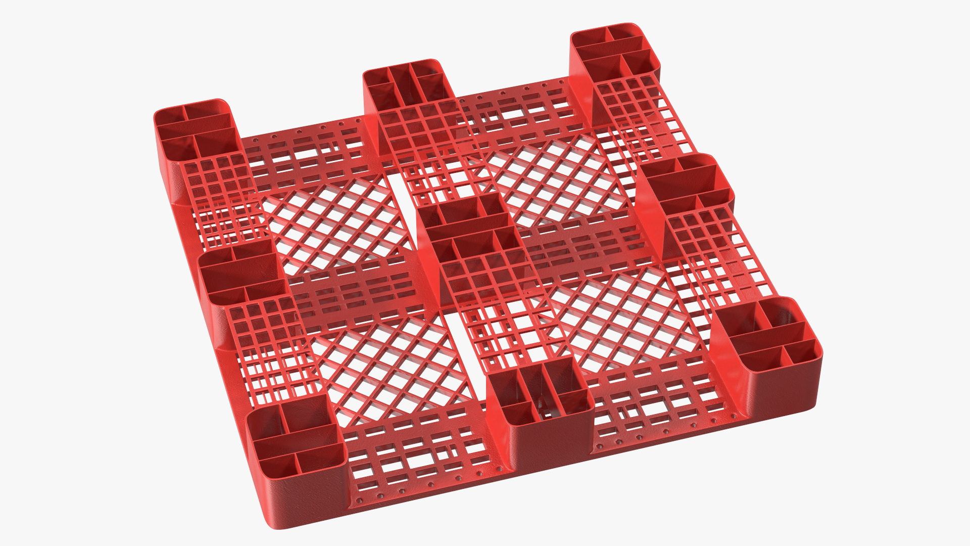 3D Red Plastic Pallet model