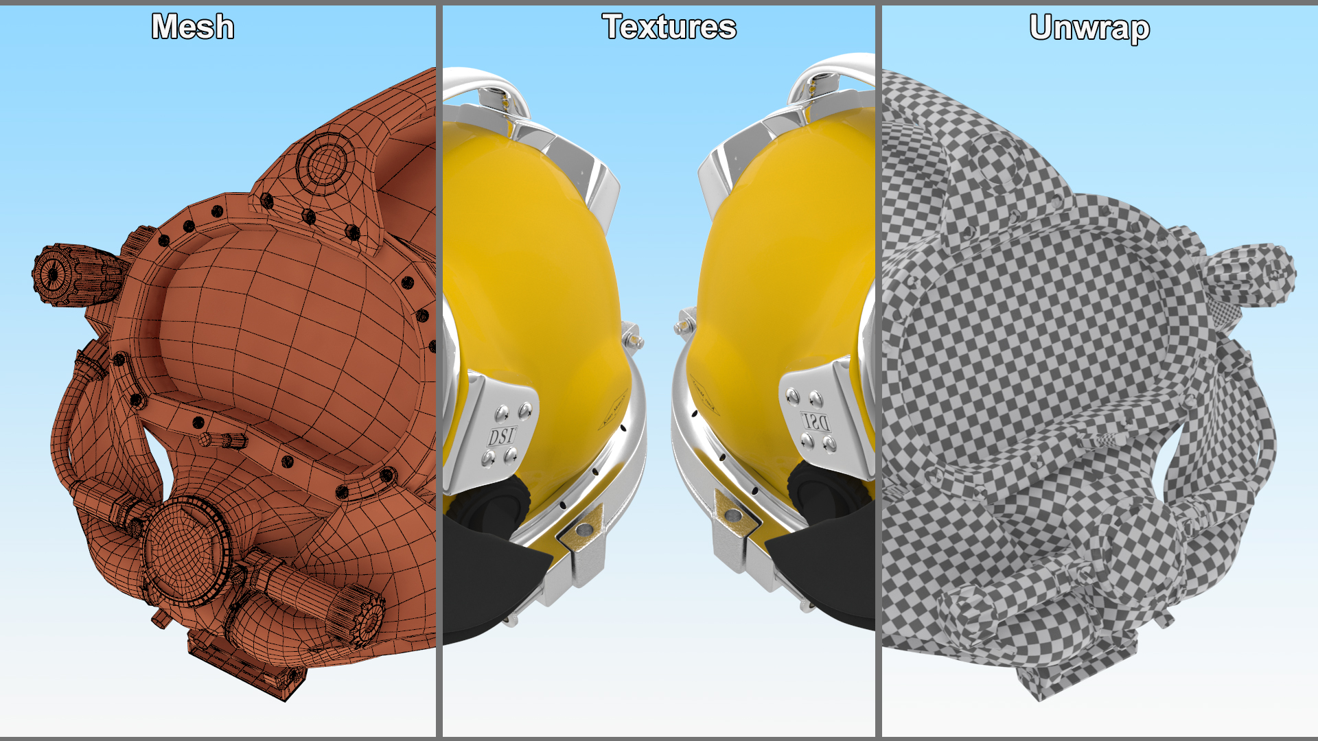 3D model Kirby Morgan 57 Commercial Diving Helmet