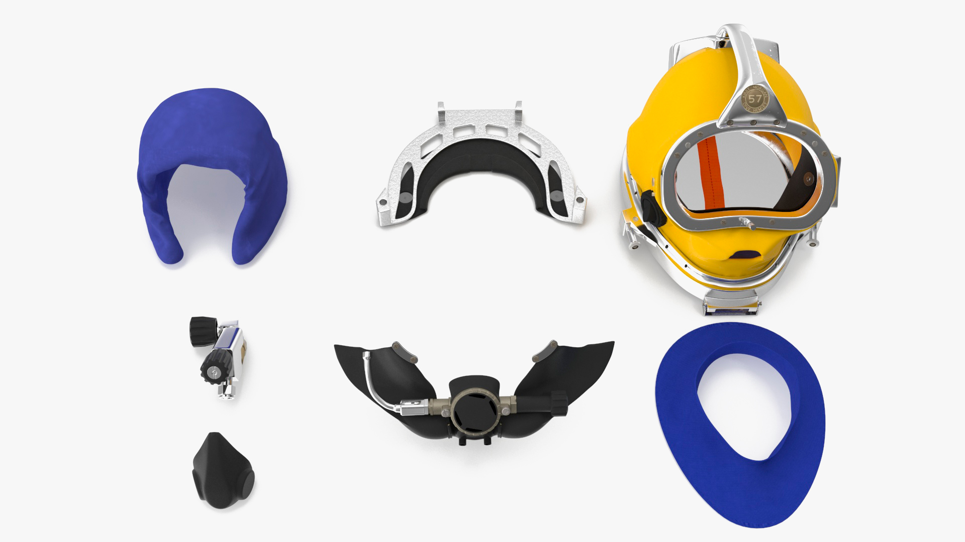 3D model Kirby Morgan 57 Commercial Diving Helmet