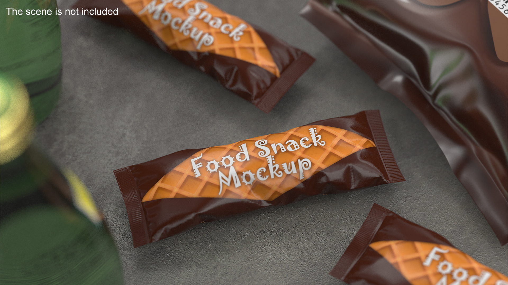 3D Small Food Package Mockup Brown