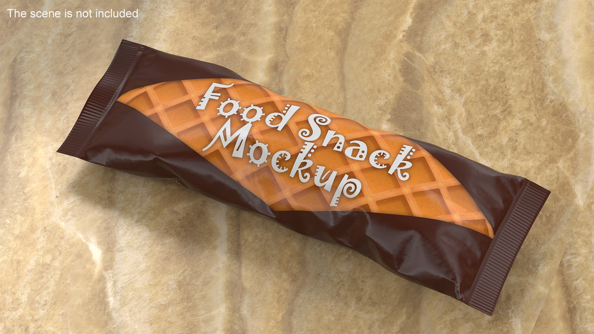 3D Small Food Package Mockup Brown