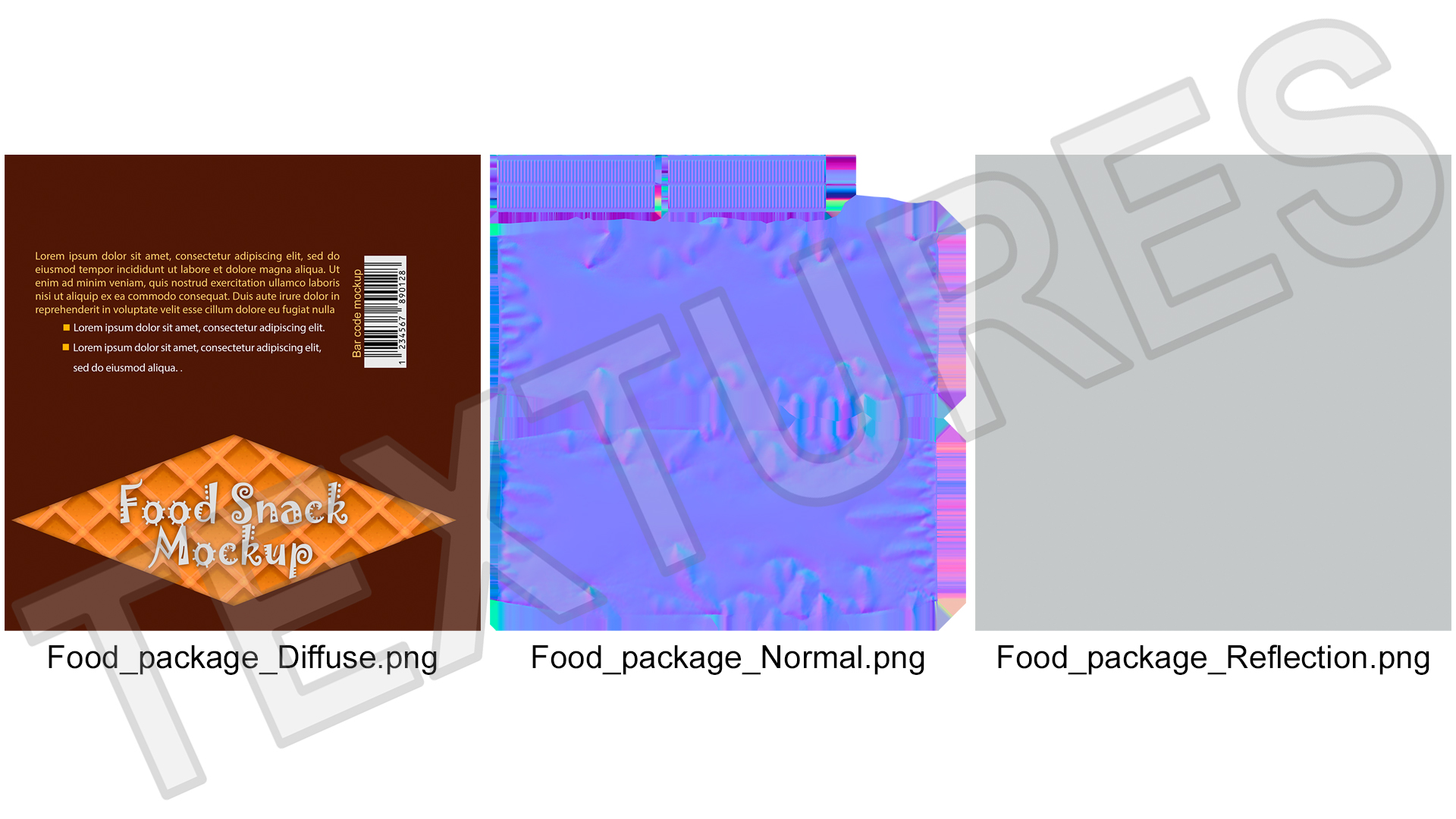 3D Small Food Package Mockup Brown
