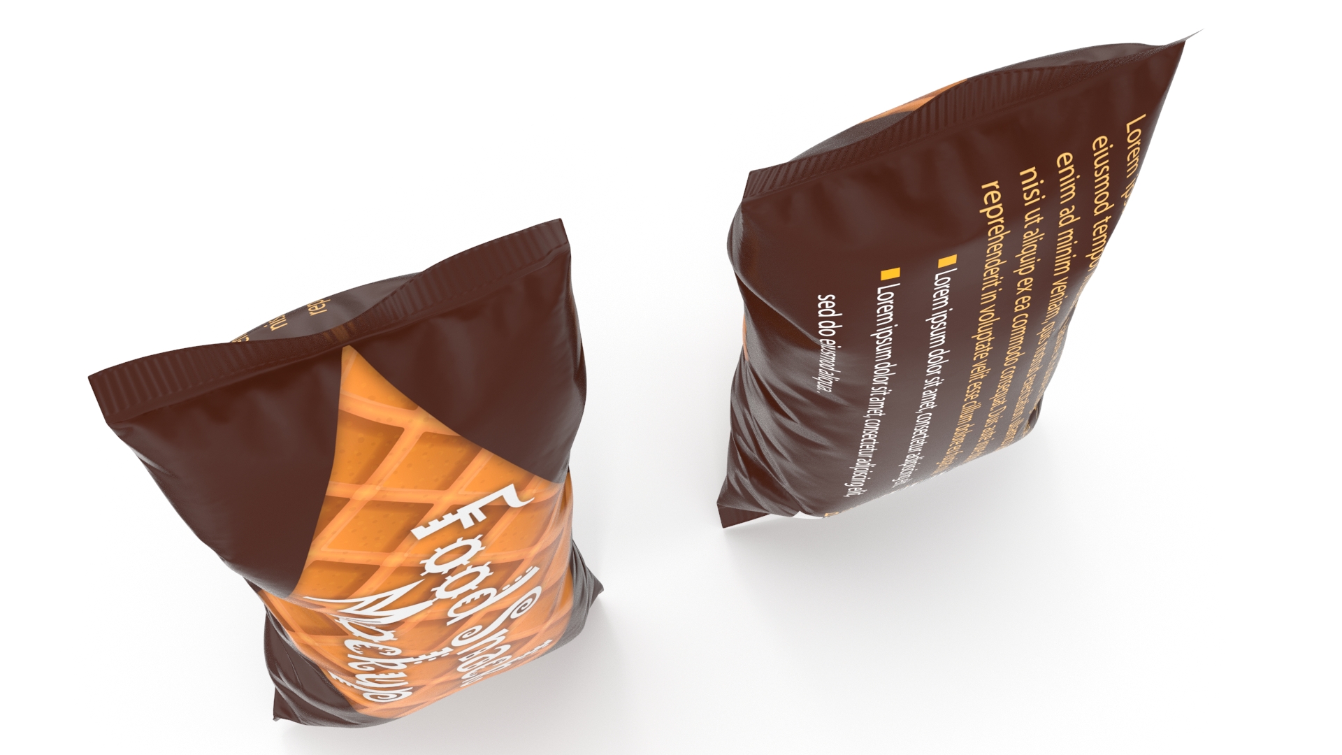 3D Small Food Package Mockup Brown