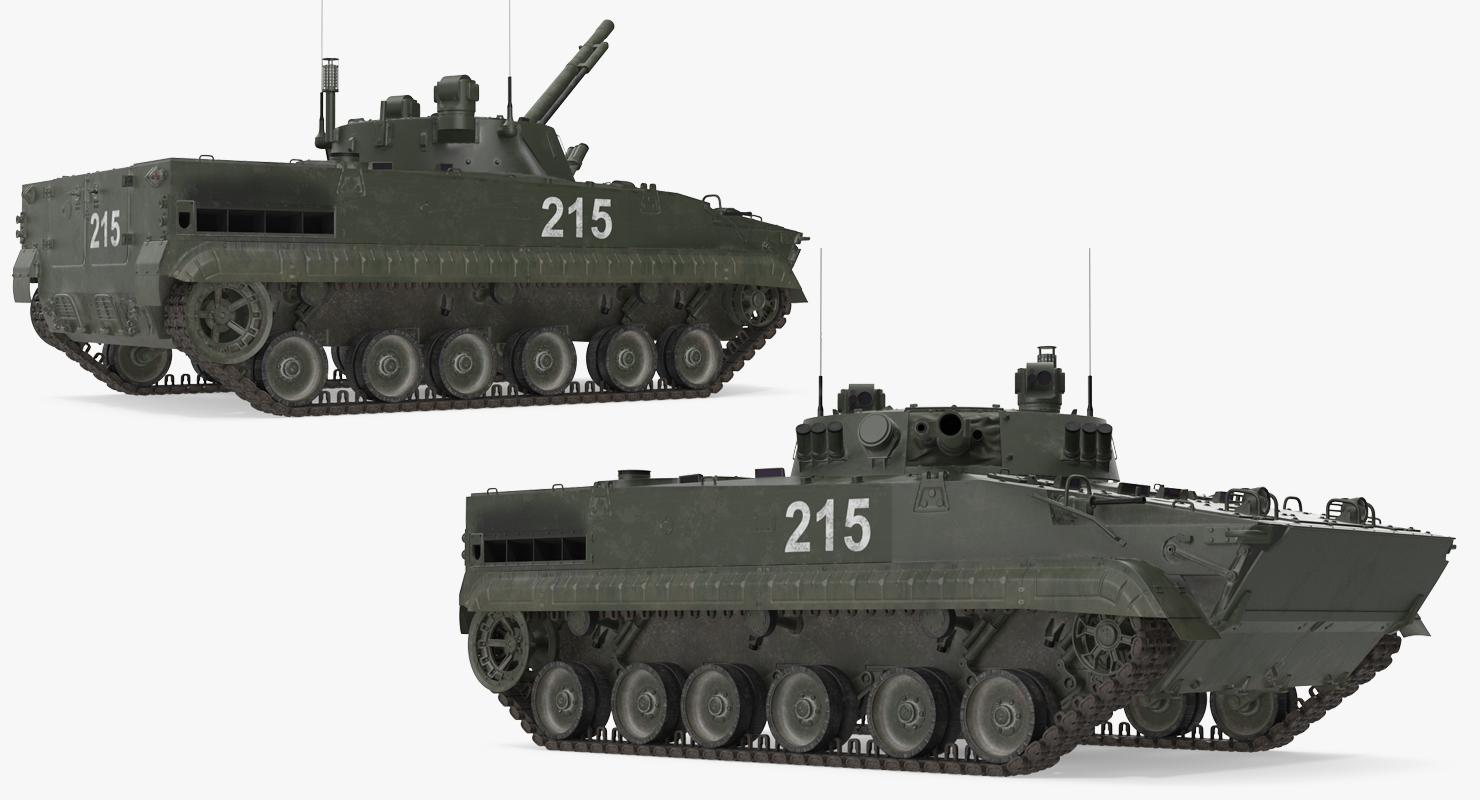 Russian Armored Vehicle BMP 3 Green Rigged 3D